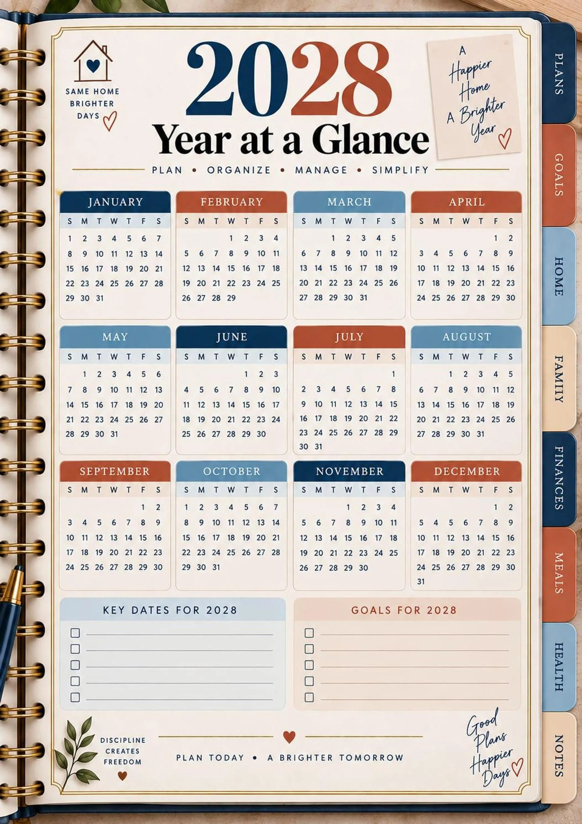2027–2028 Home & Family Organizer preview 4