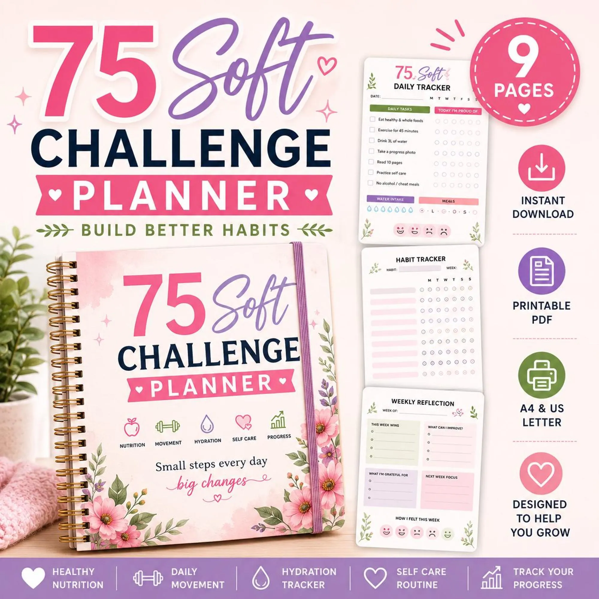 75 Soft Challenge Planner printable