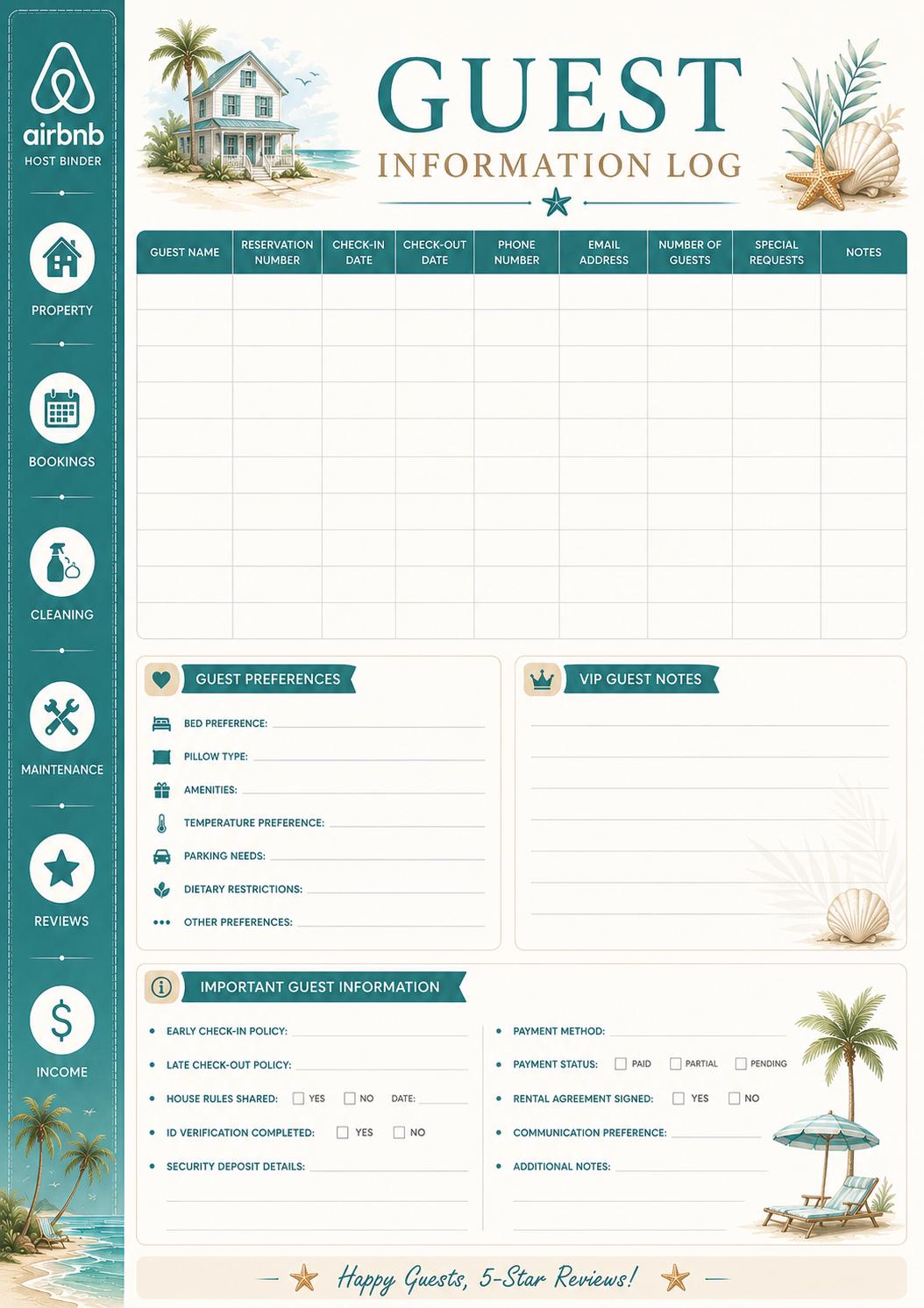 Airbnb Host Binder Printable preview 3
