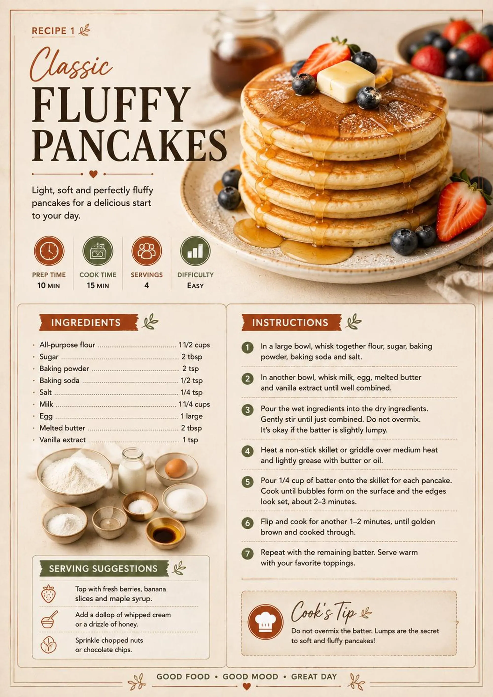 Printable Breakfast Recipe Book preview 3