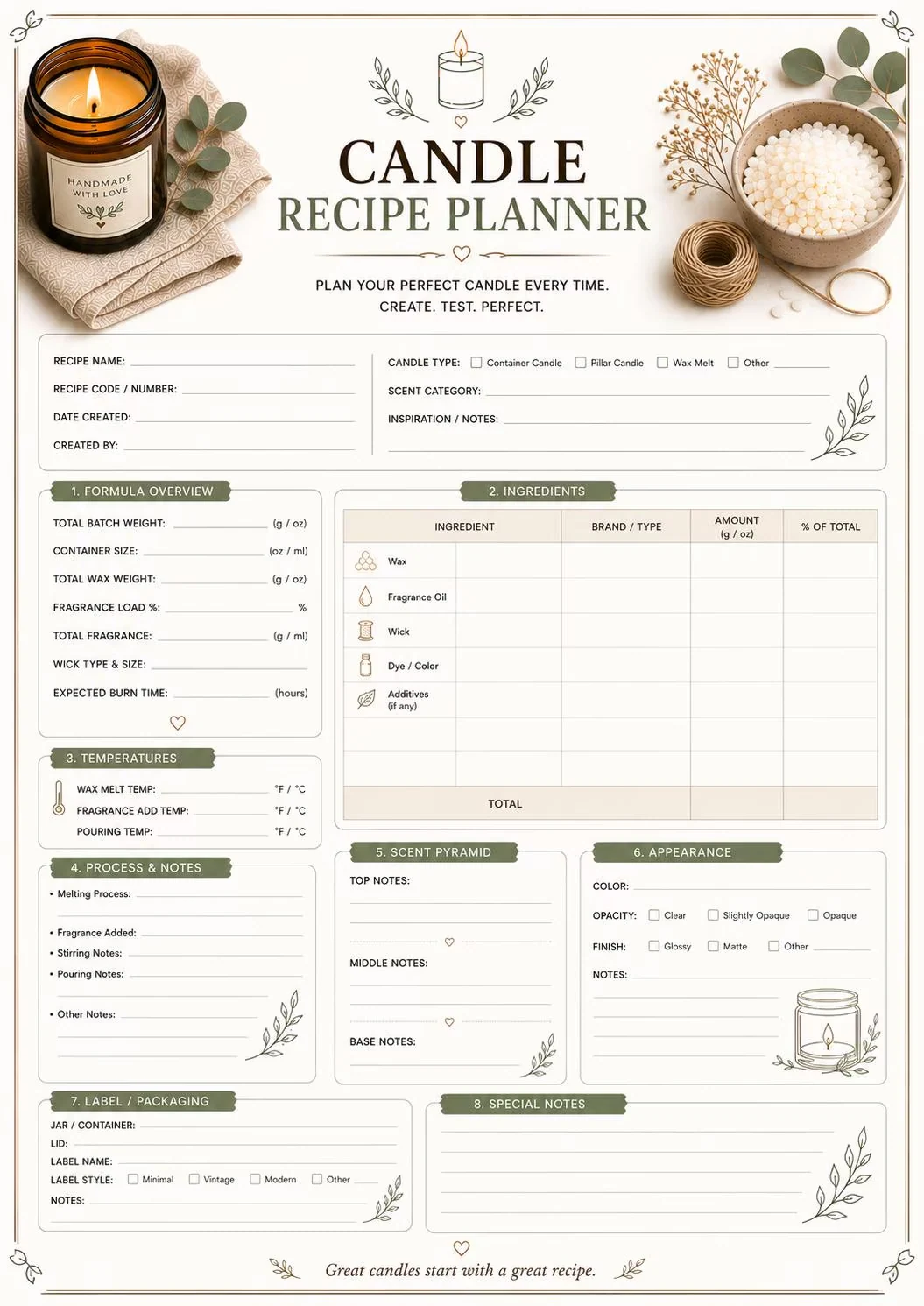 Candle Making Planner preview 3