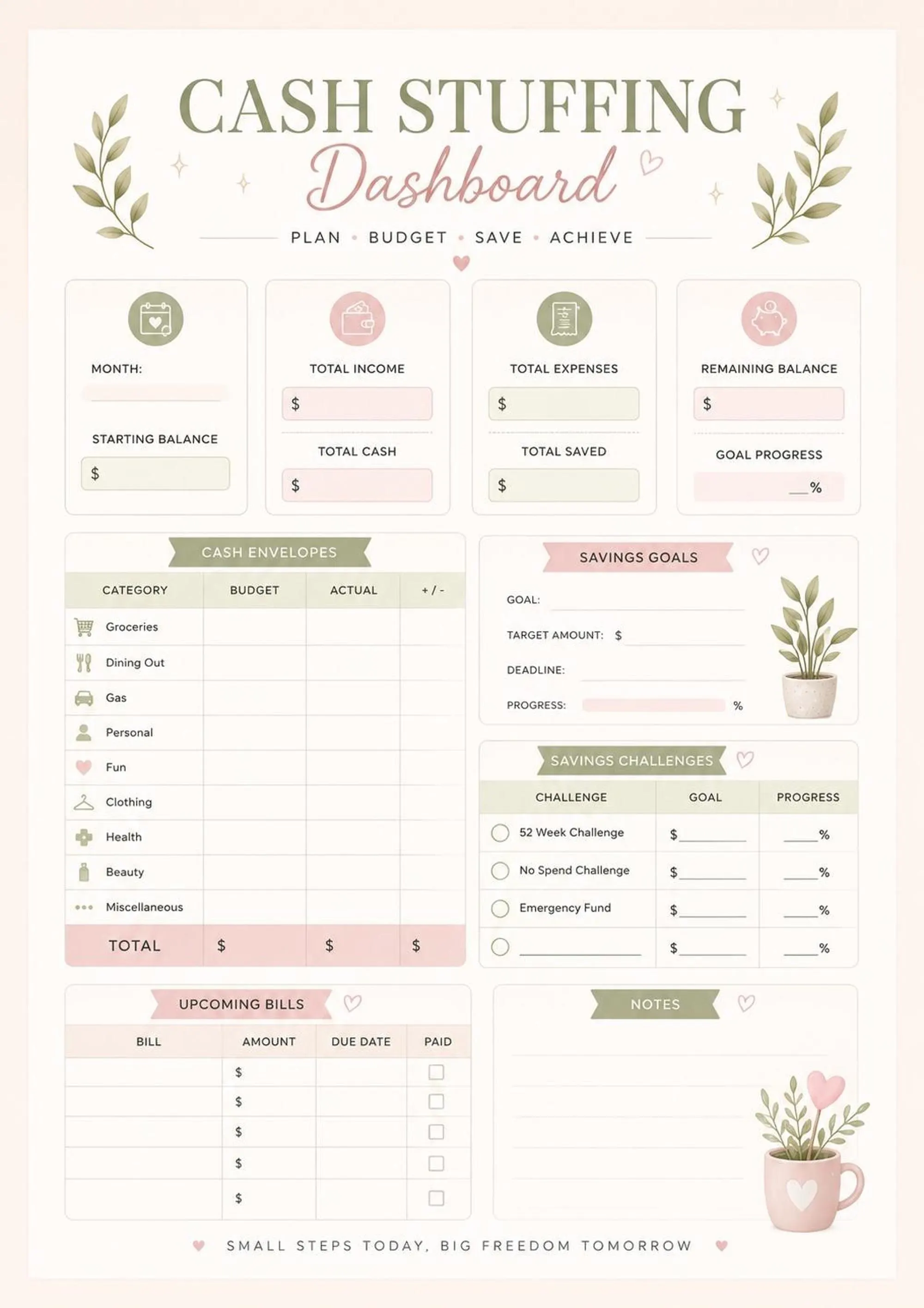 Cash Stuffing Planner preview 2