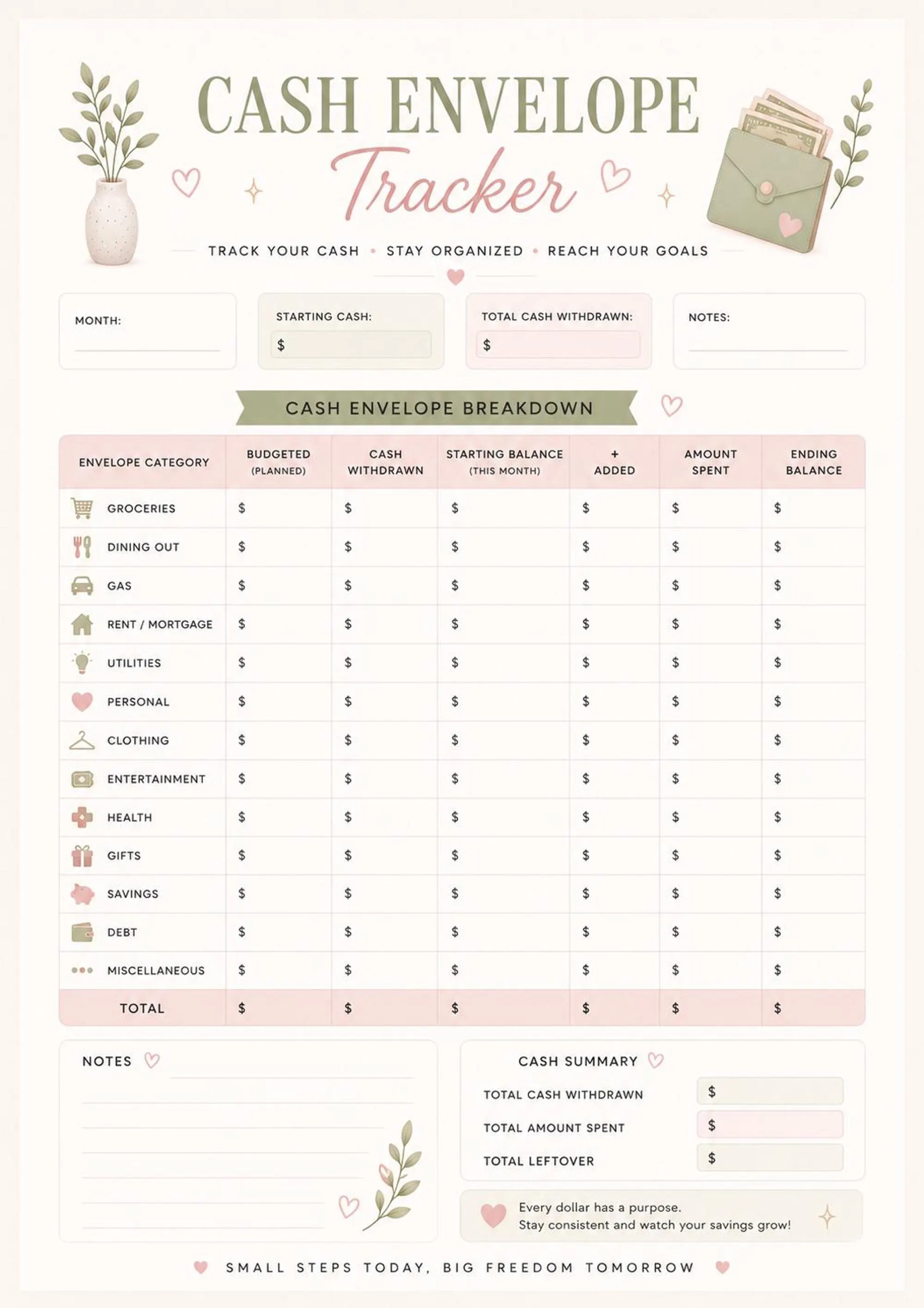 Cash Stuffing Planner preview 3