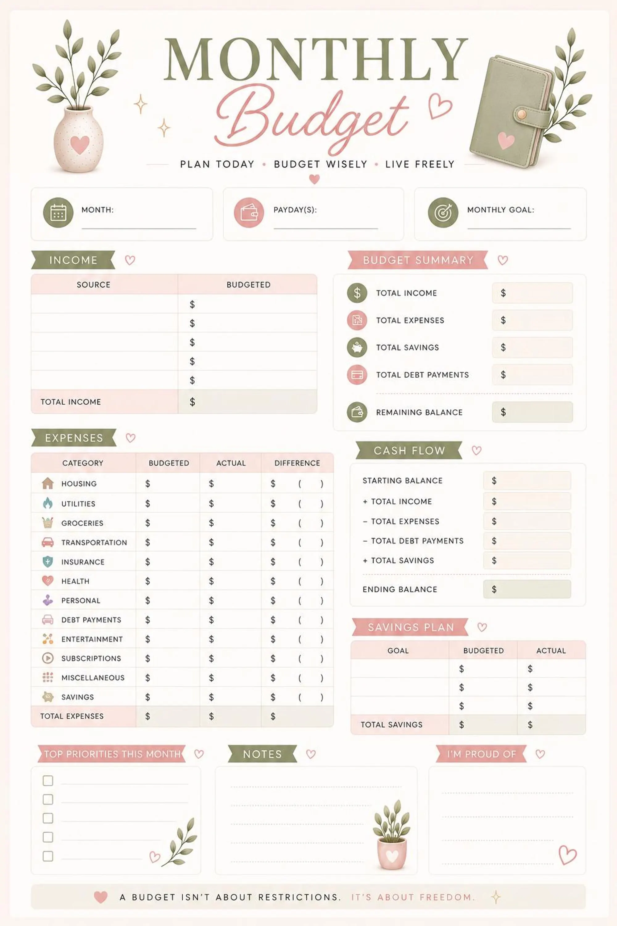 Cash Stuffing Planner preview 4