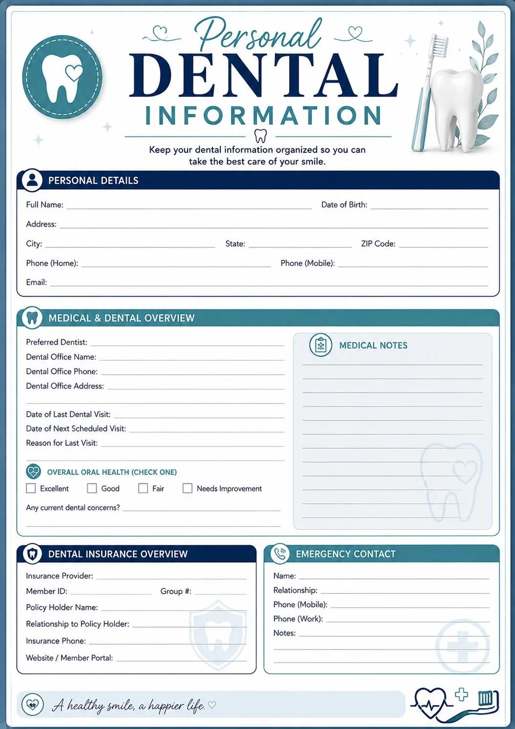 Dental Care Binder preview 2
