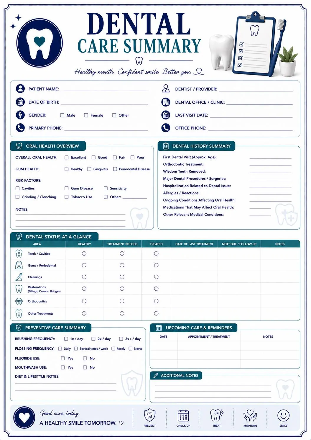 Dental Care Binder preview 7