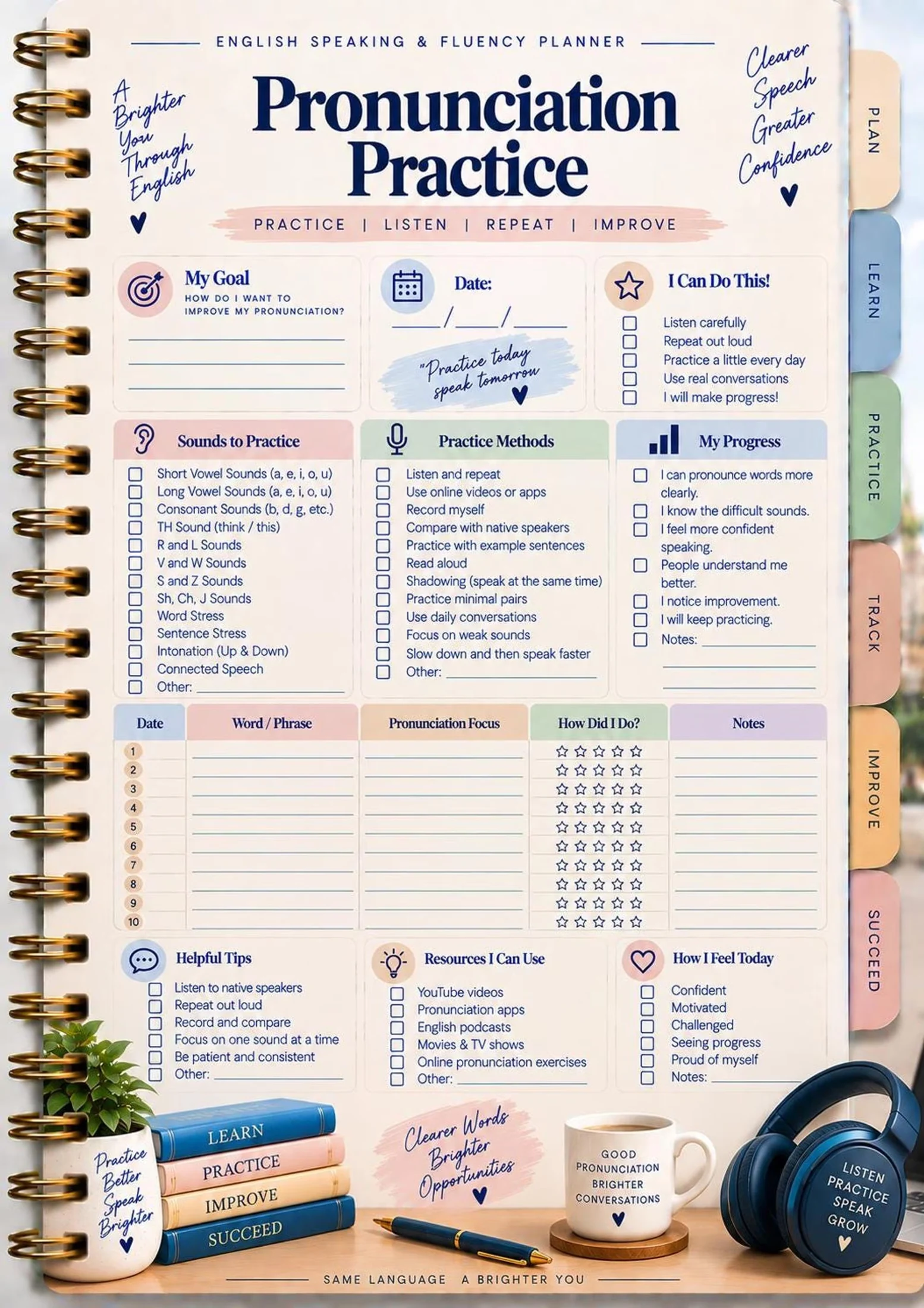 English Speaking & Fluency Planner preview 5