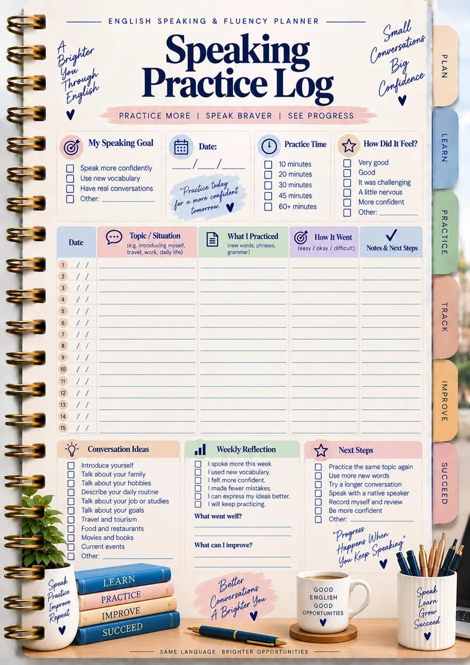 English Speaking & Fluency Planner preview 6