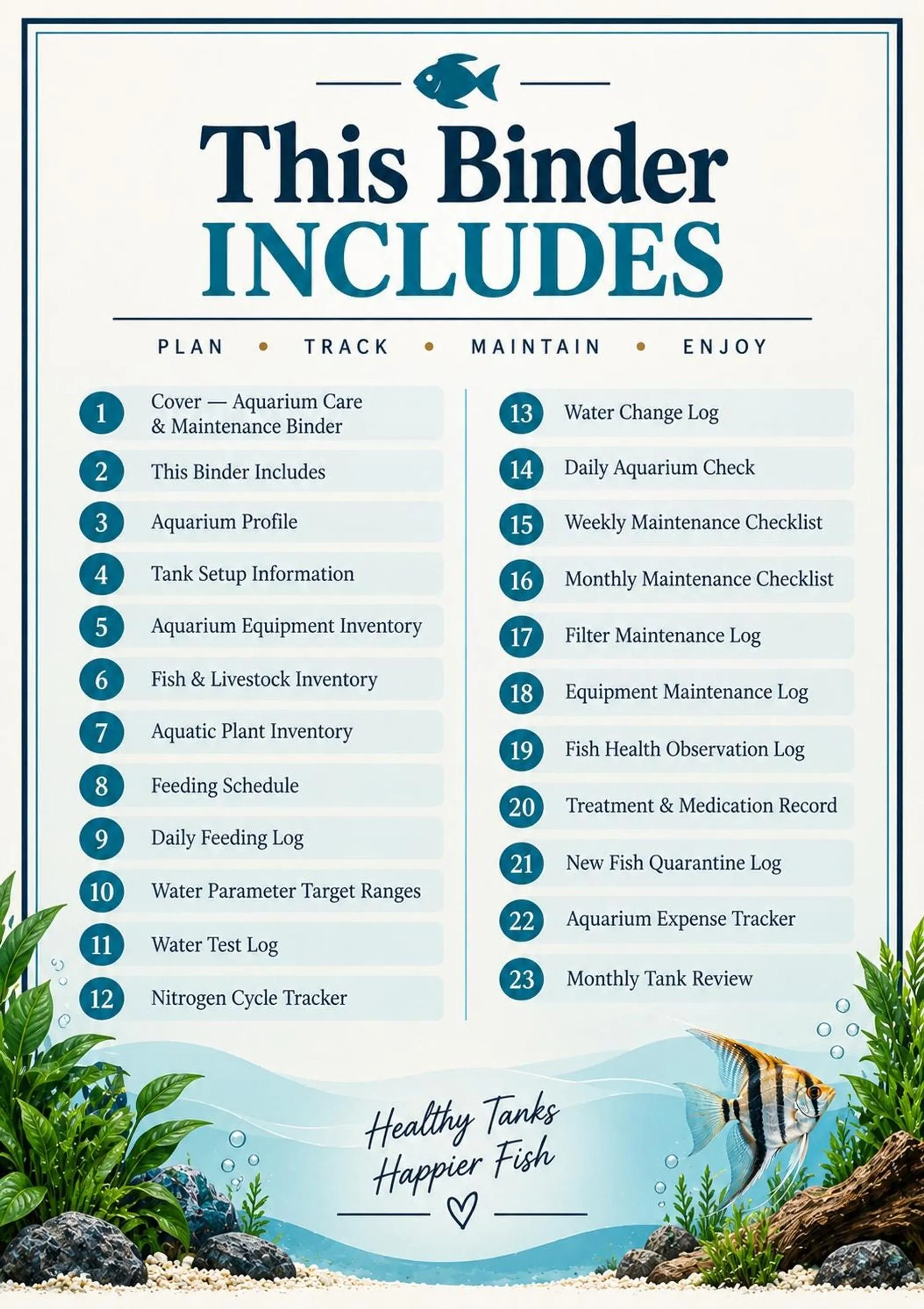 Fish Tank Maintenance Binder preview 2