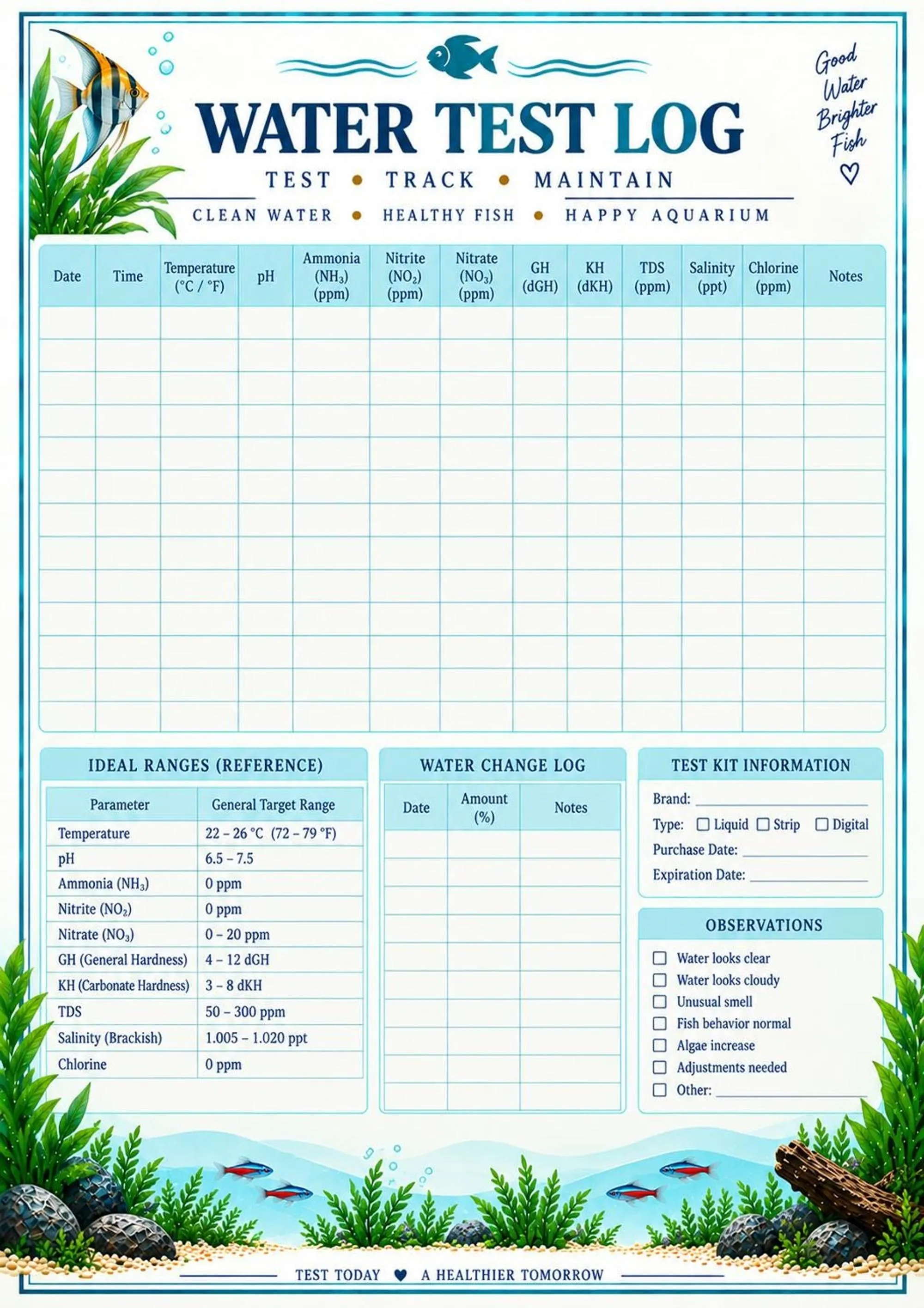 Fish Tank Maintenance Binder preview 3