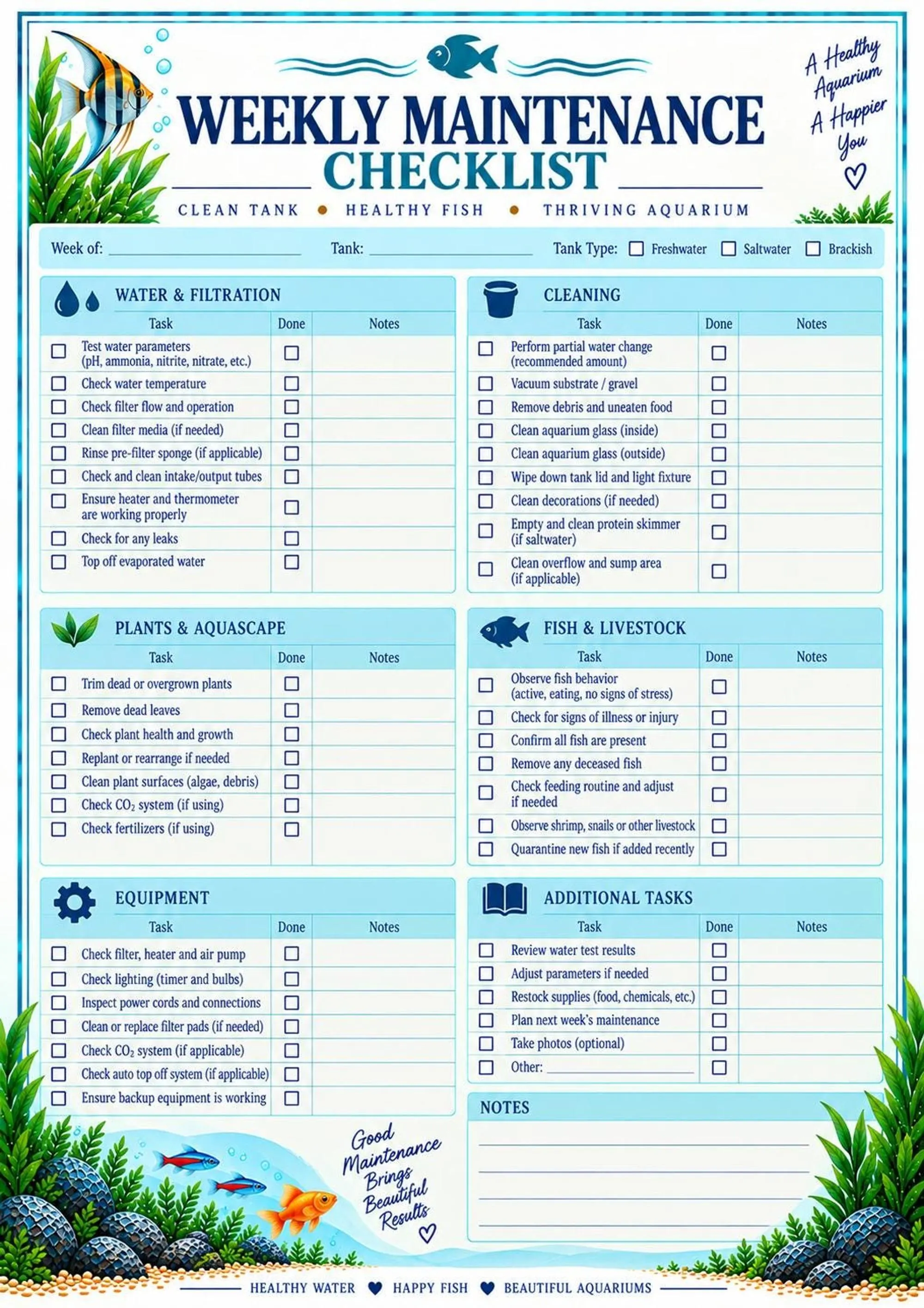 Fish Tank Maintenance Binder preview 4