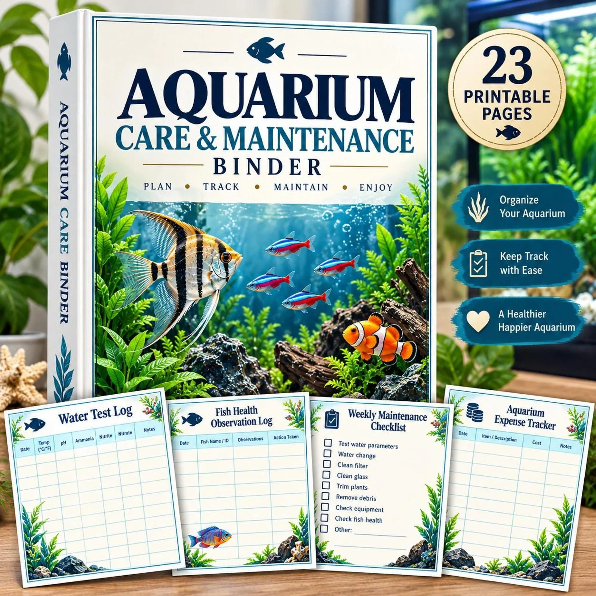 Fish Tank Maintenance Binder