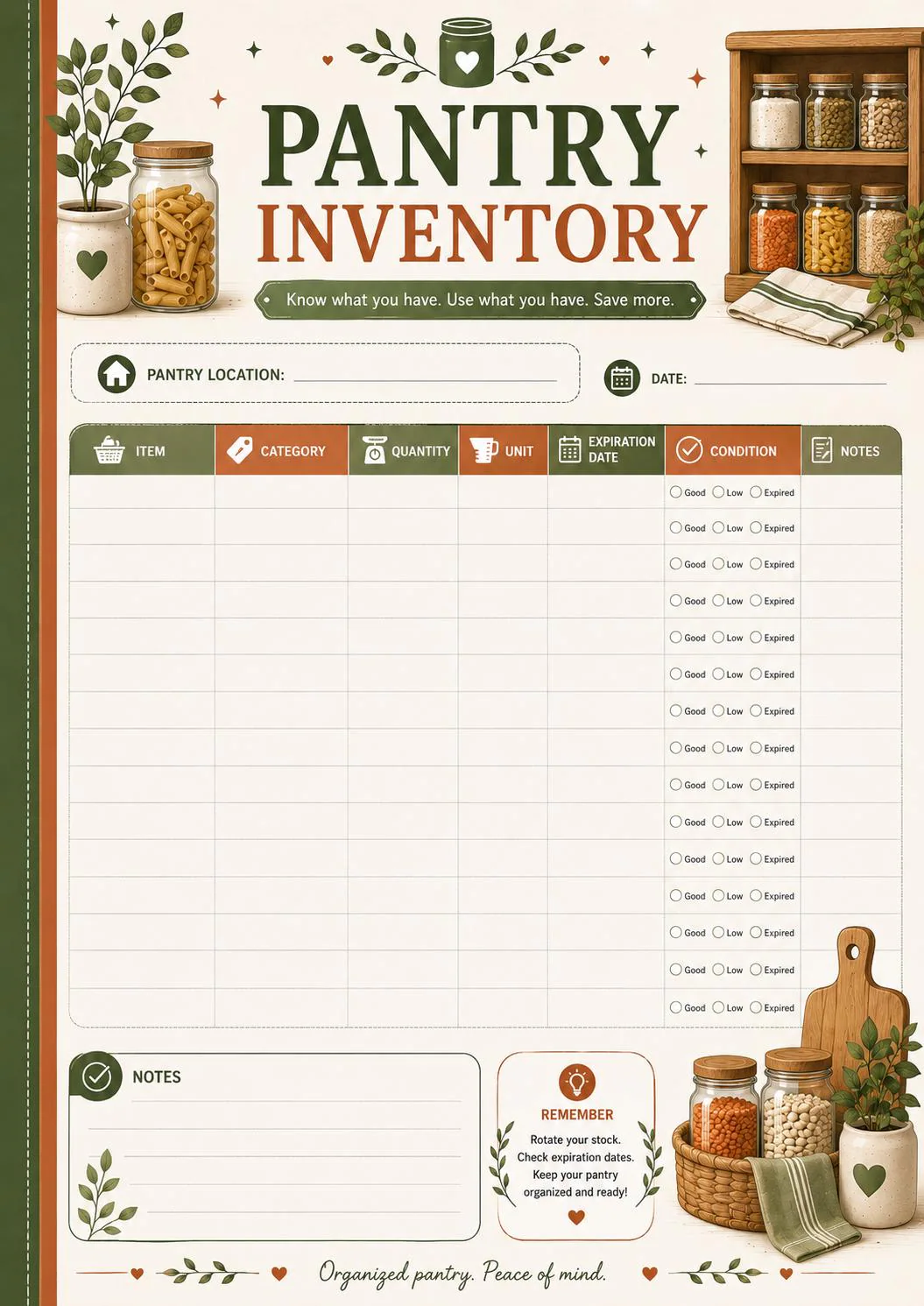 Food Inventory Binder preview 2