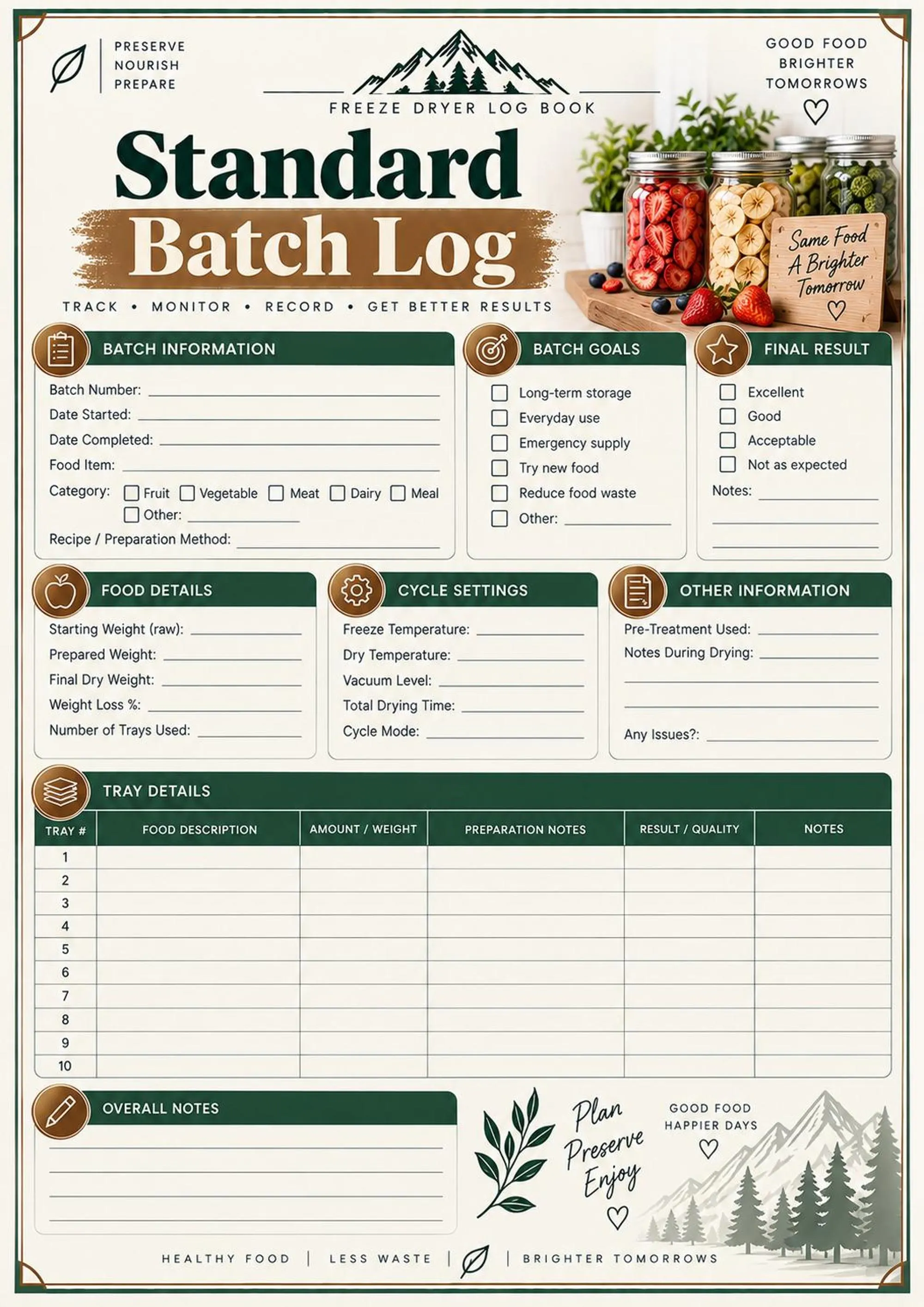 Freeze Dryer Log Book preview 2