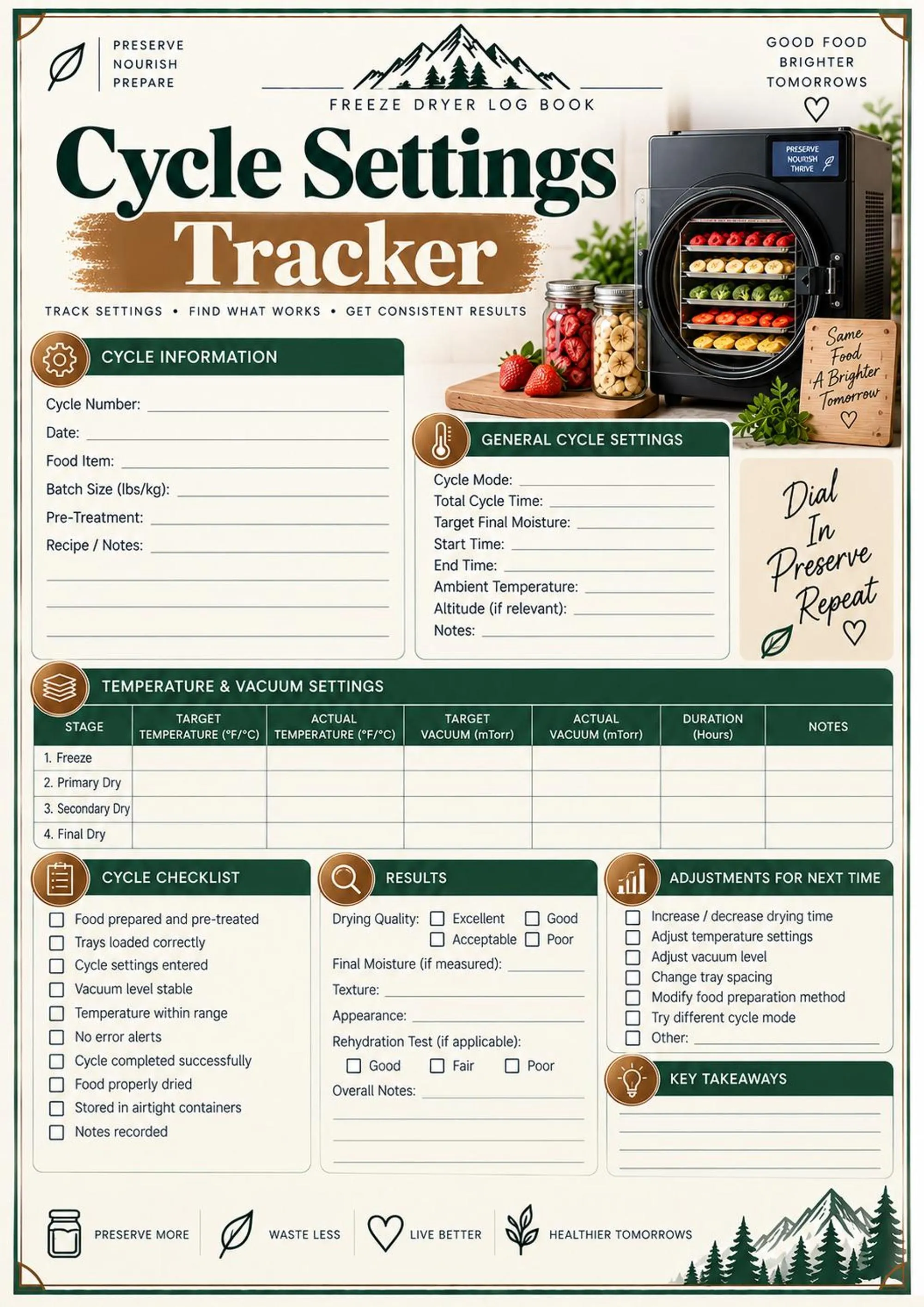 Freeze Dryer Log Book preview 3
