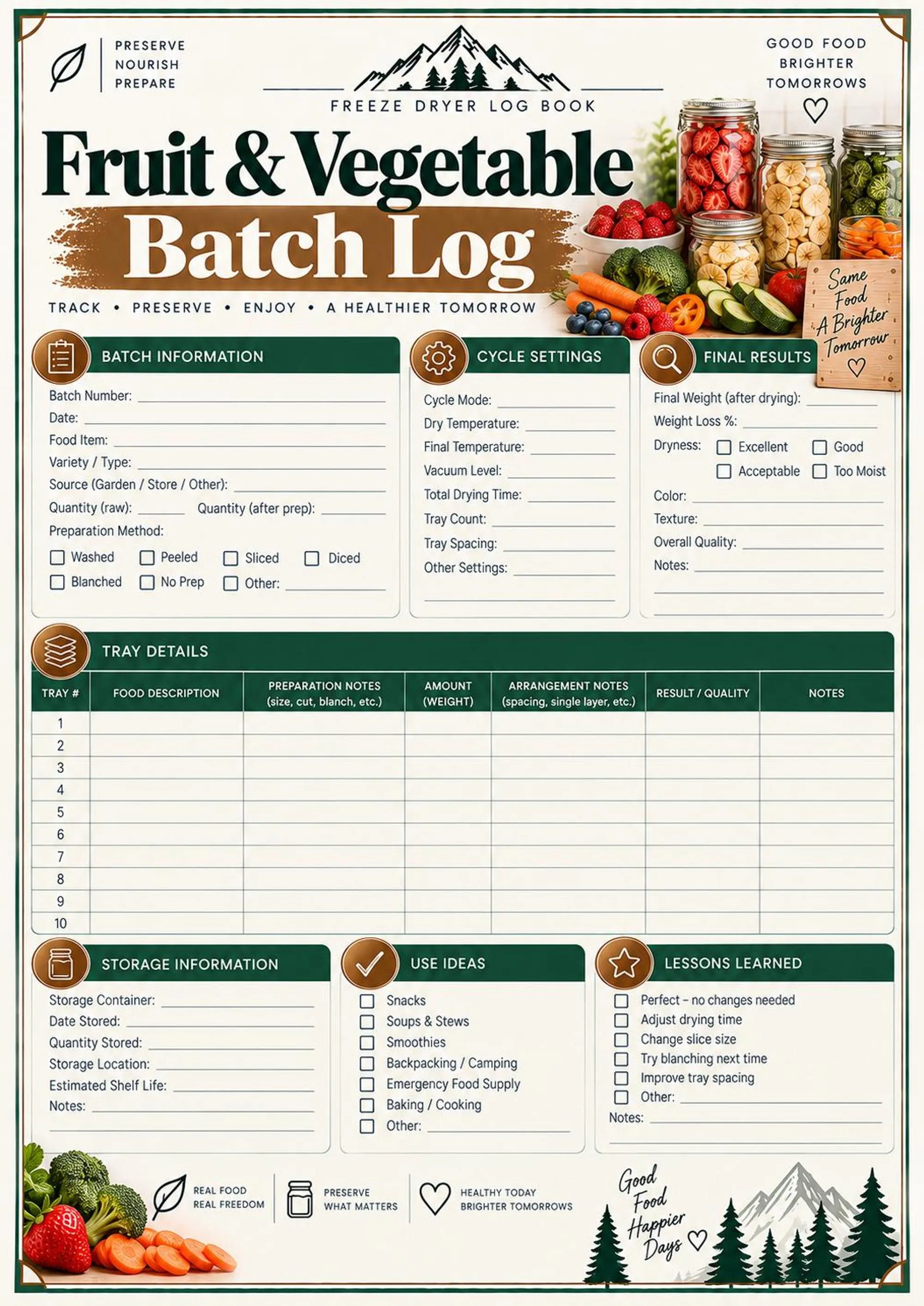 Freeze Dryer Log Book preview 4