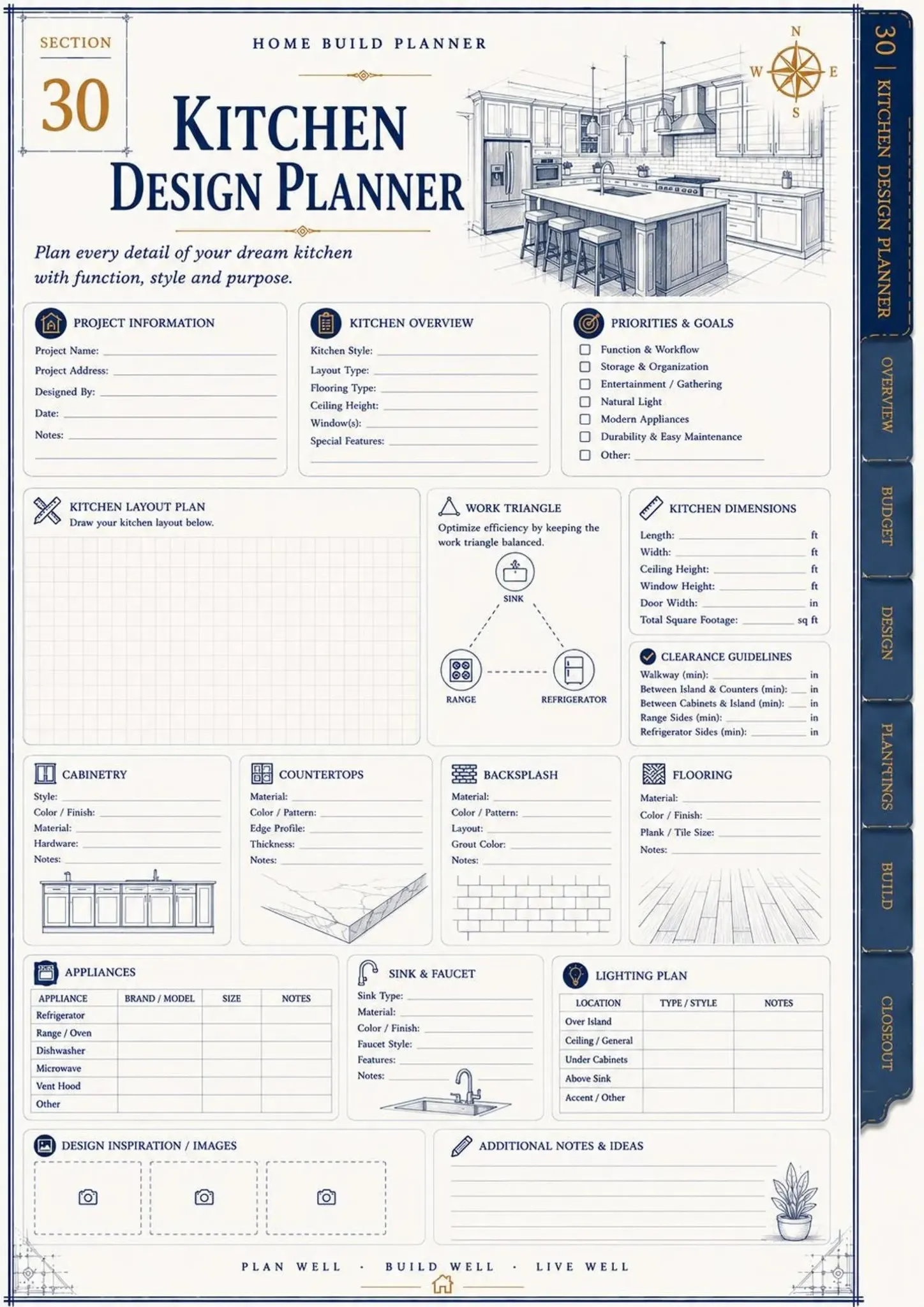Kitchen Design Planner printable