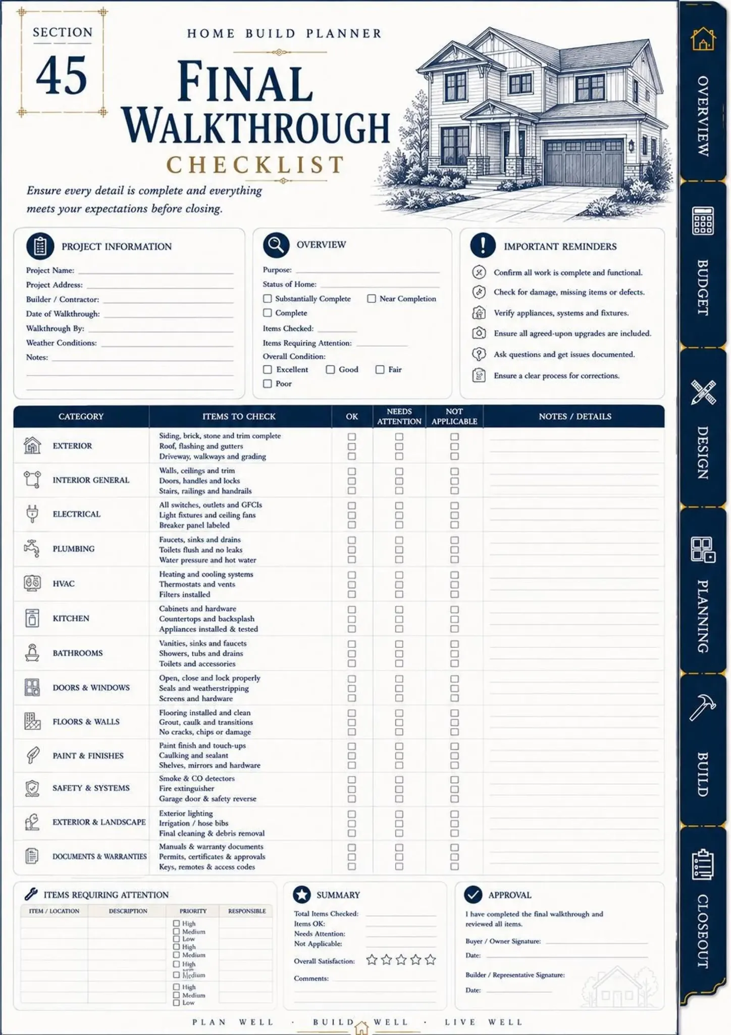 Final Walkthrough Checklist printable