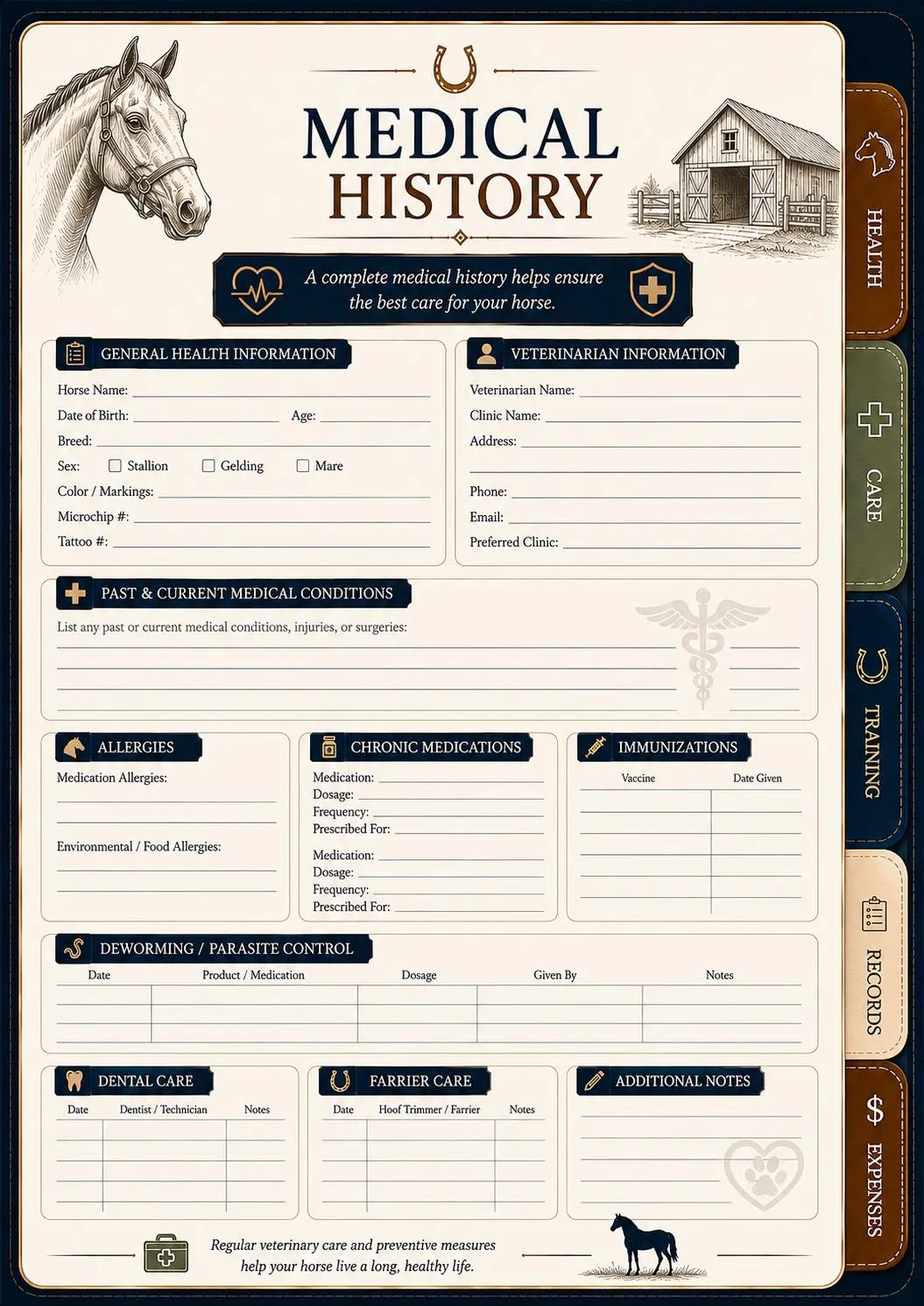 Horse Care & Records Binder preview 2