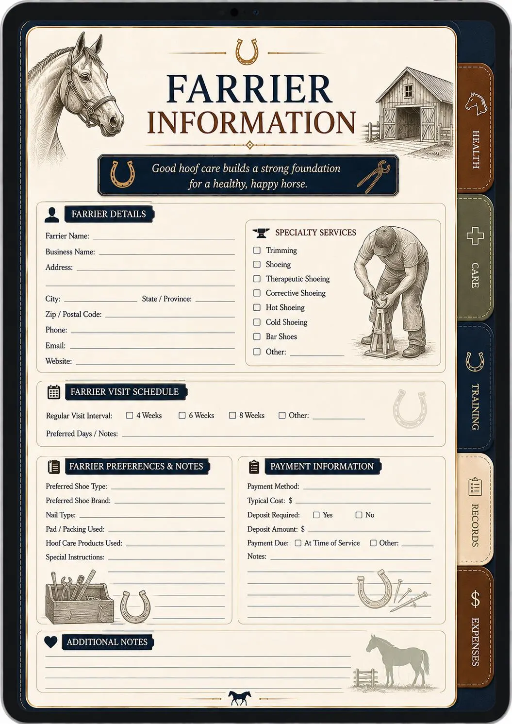 Horse Care & Records Binder preview 3