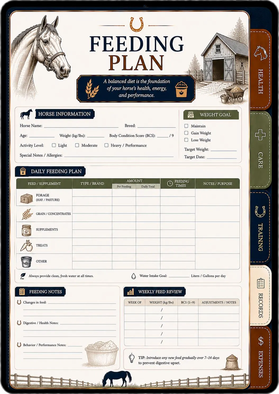 Horse Care & Records Binder preview 4