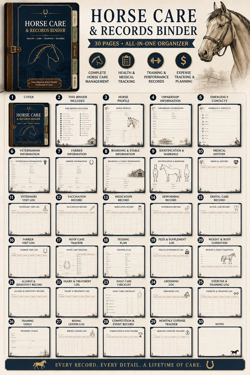 Horse Care & Records Binder preview 6