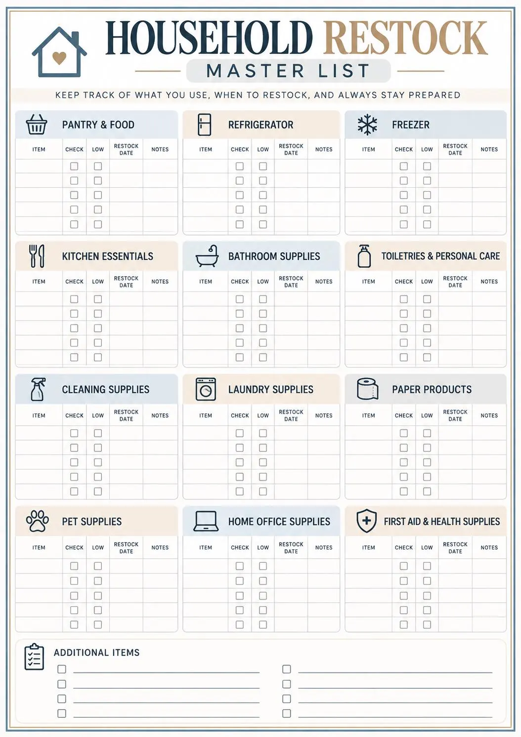 Household Restock Planner preview 2