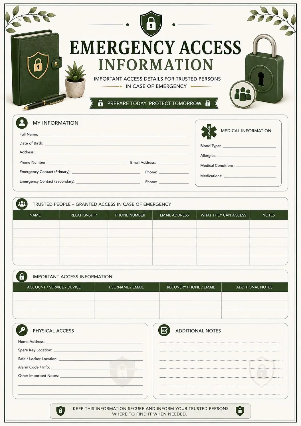 Password Binder Printable preview 7