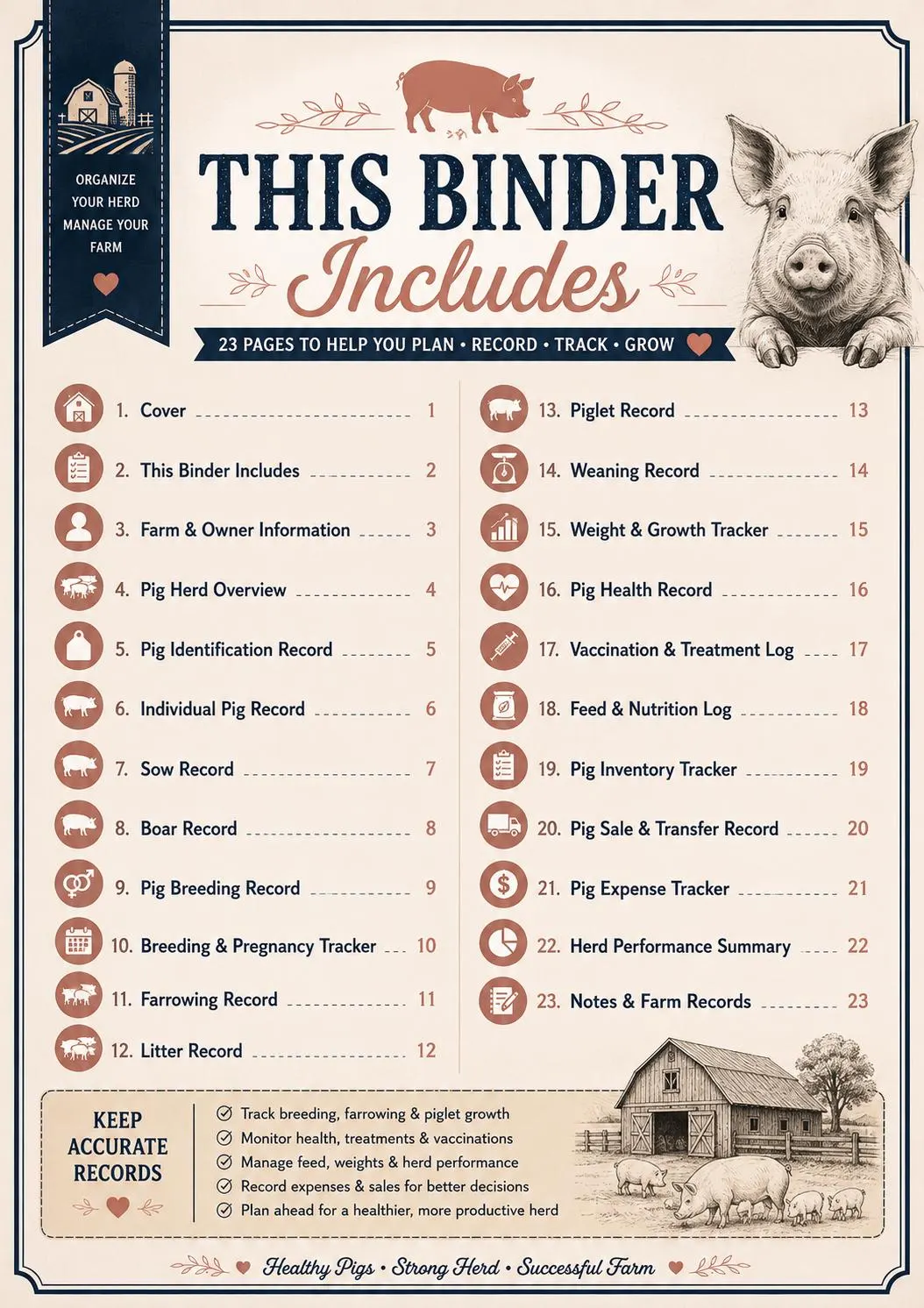 Pig Record Keeping Binder preview 2