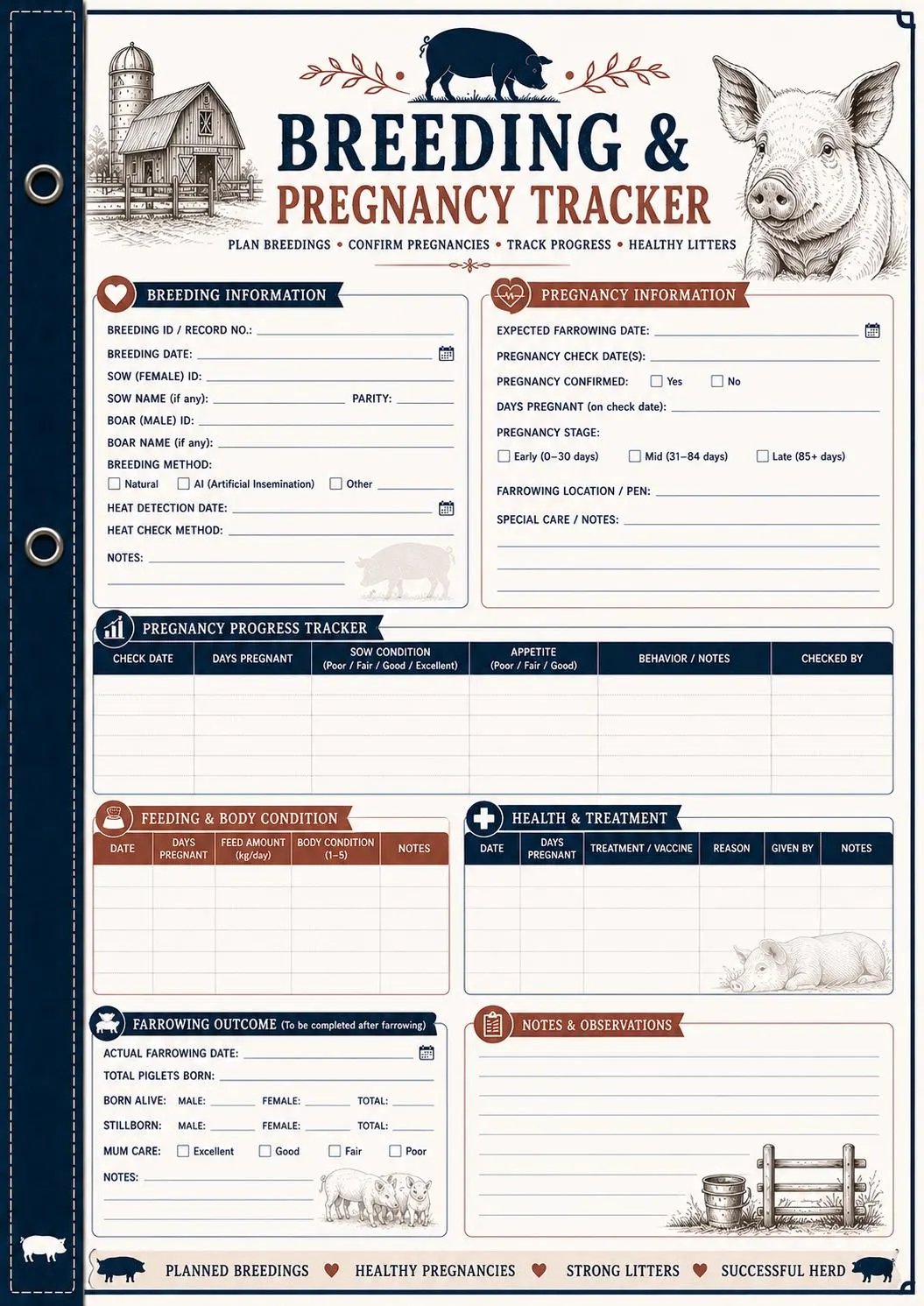 Pig Record Keeping Binder preview 3