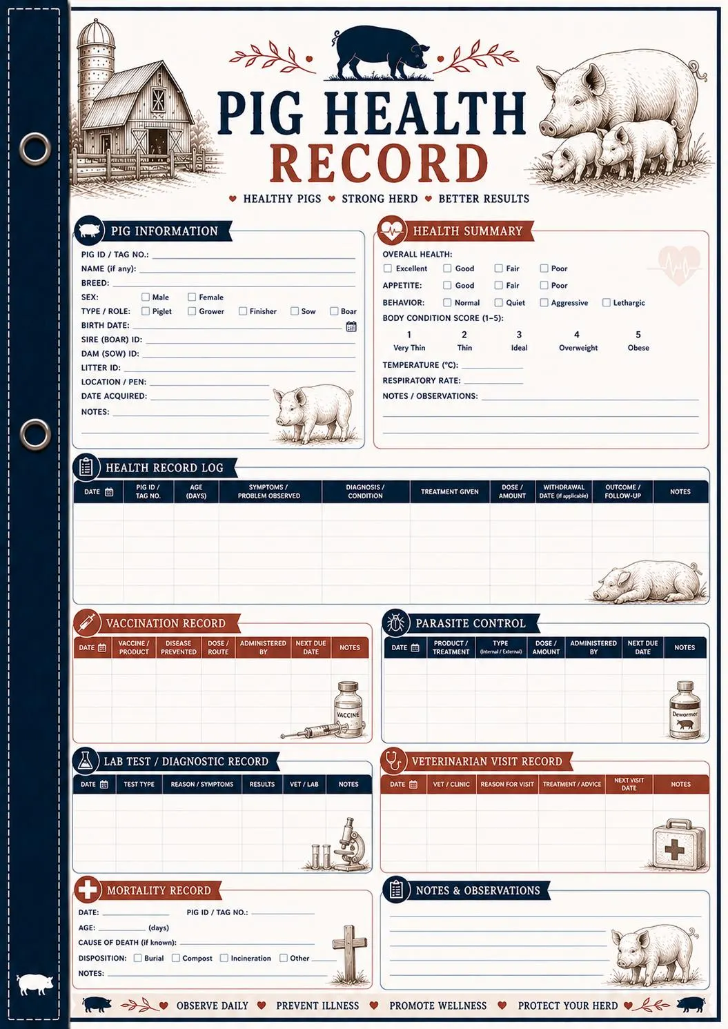 Pig Record Keeping Binder preview 6