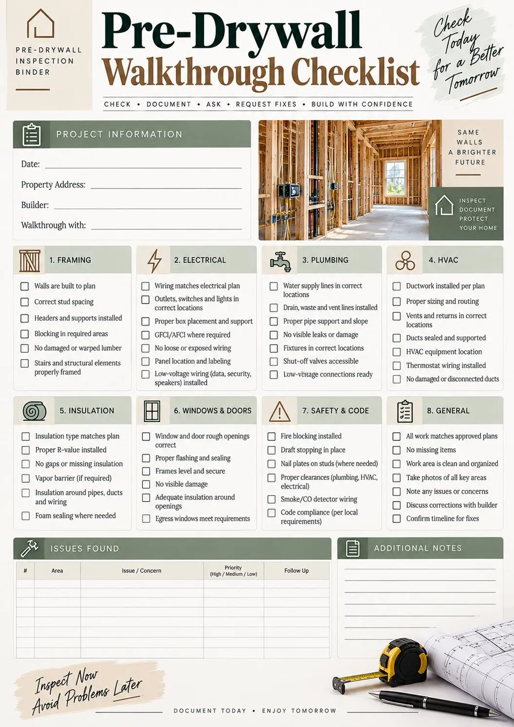 Pre-Drywall Inspection Binder preview 3