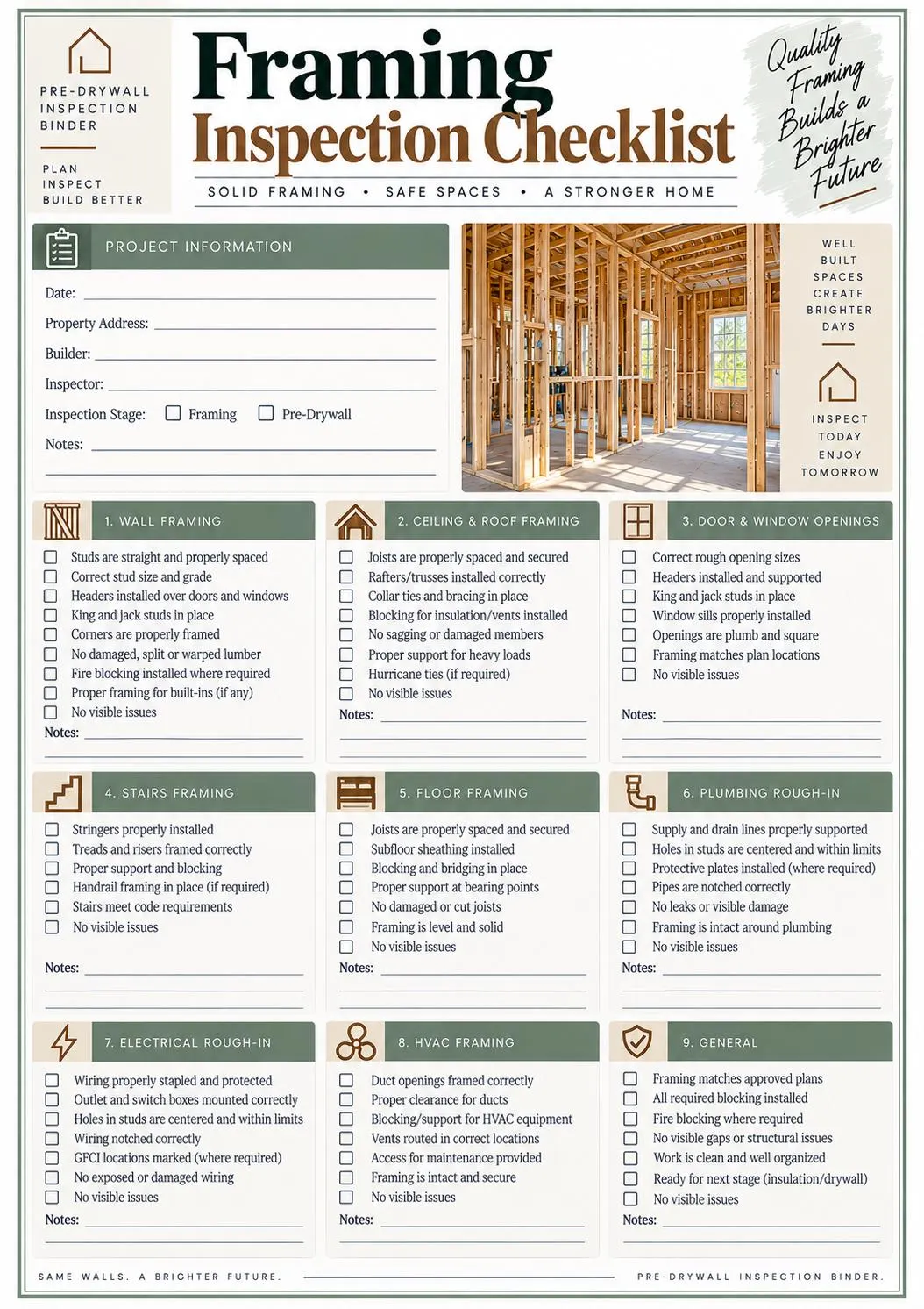 Pre-Drywall Inspection Binder preview 4