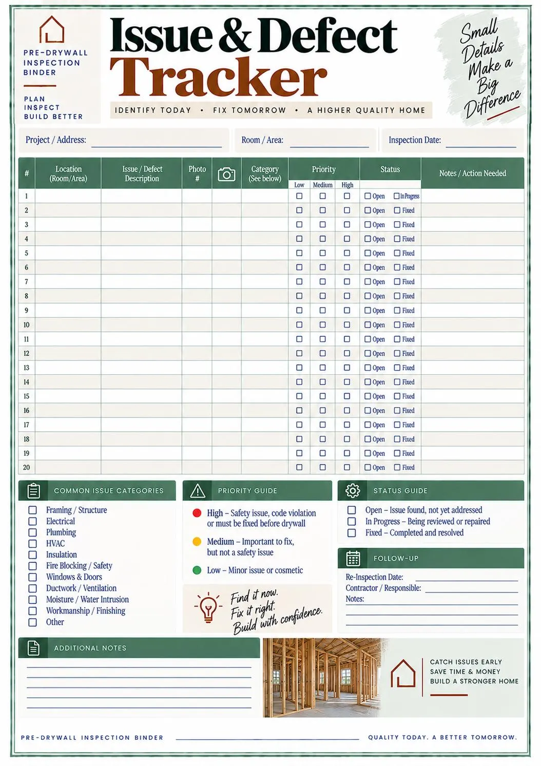 Pre-Drywall Inspection Binder preview 10