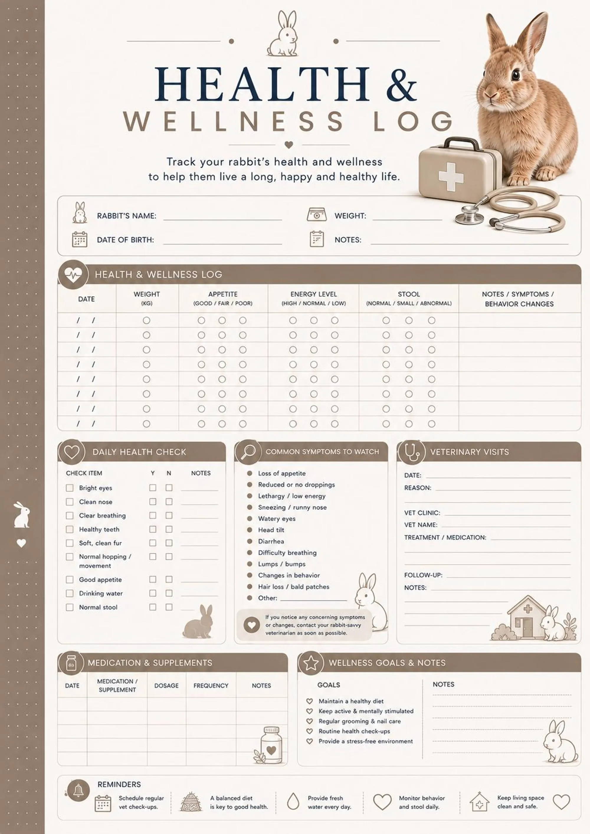 Rabbit Care Binder preview 5