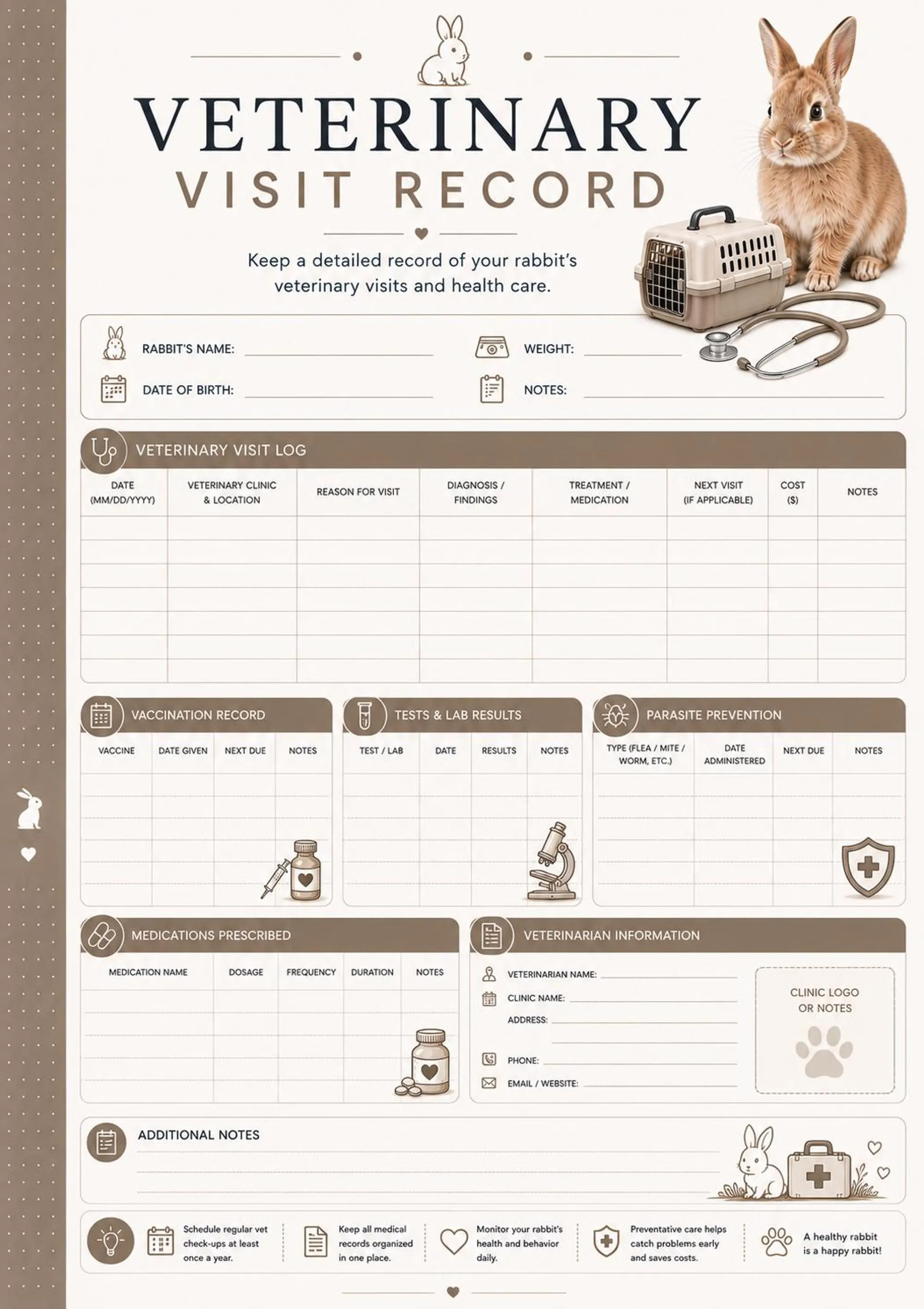 Rabbit Care Binder preview 6