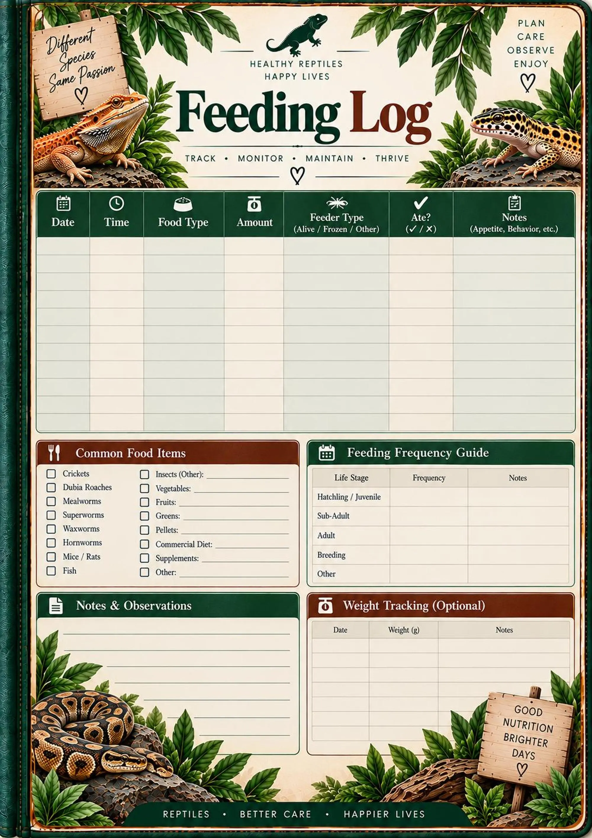 Reptile Care Binder preview 4