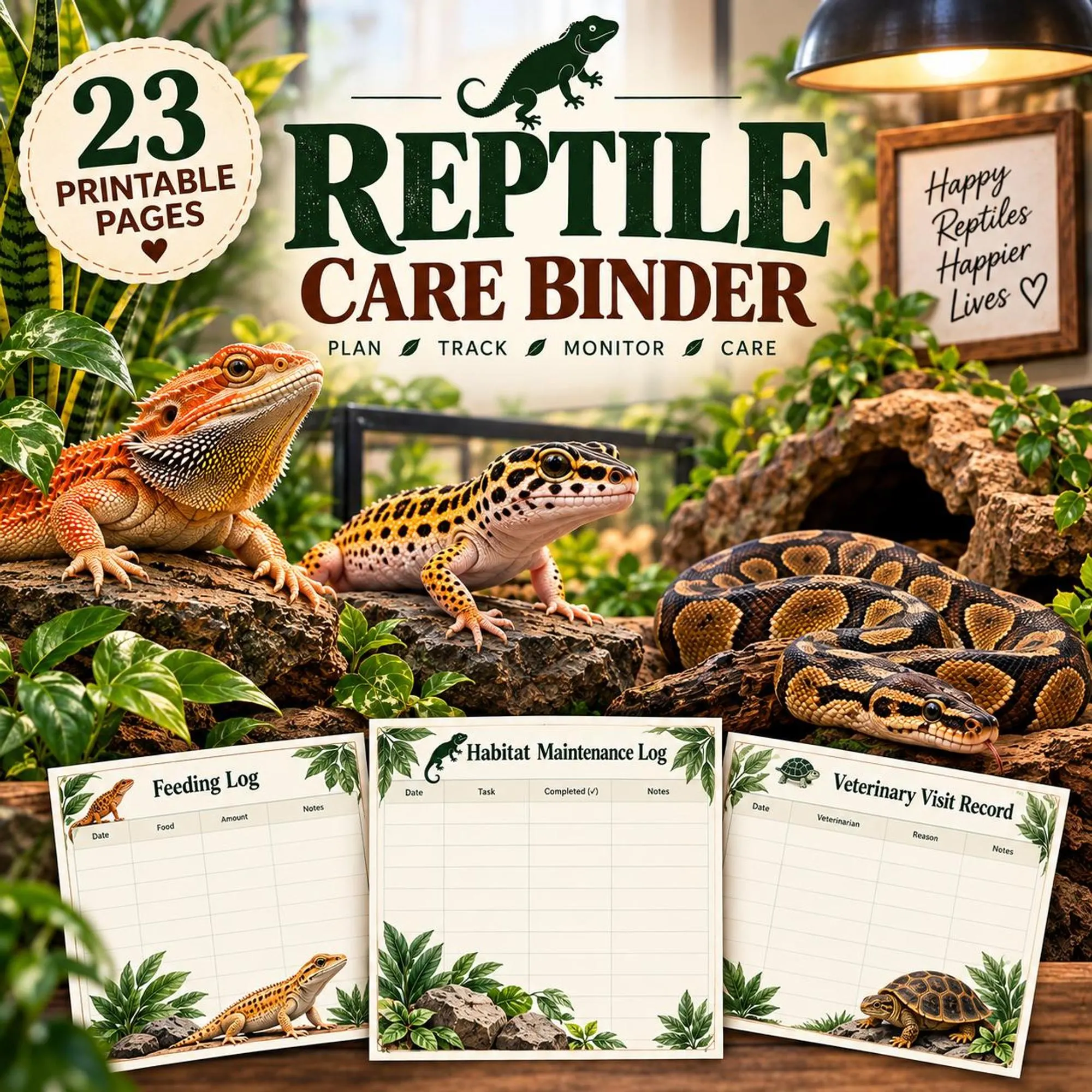 Reptile Care Binder