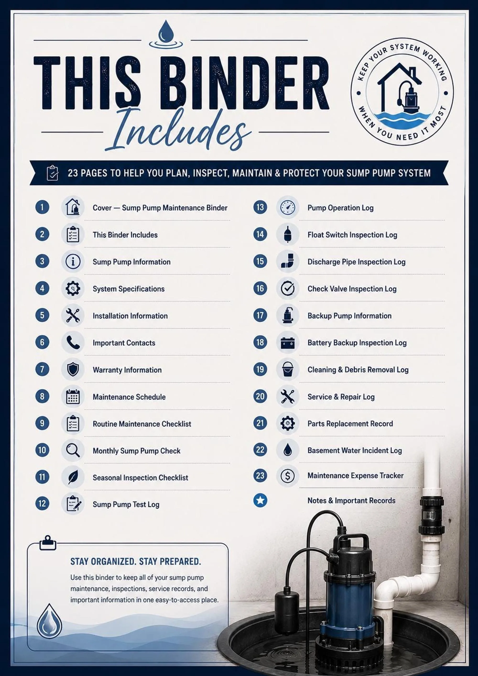 Sump Pump Maintenance Binder preview 2