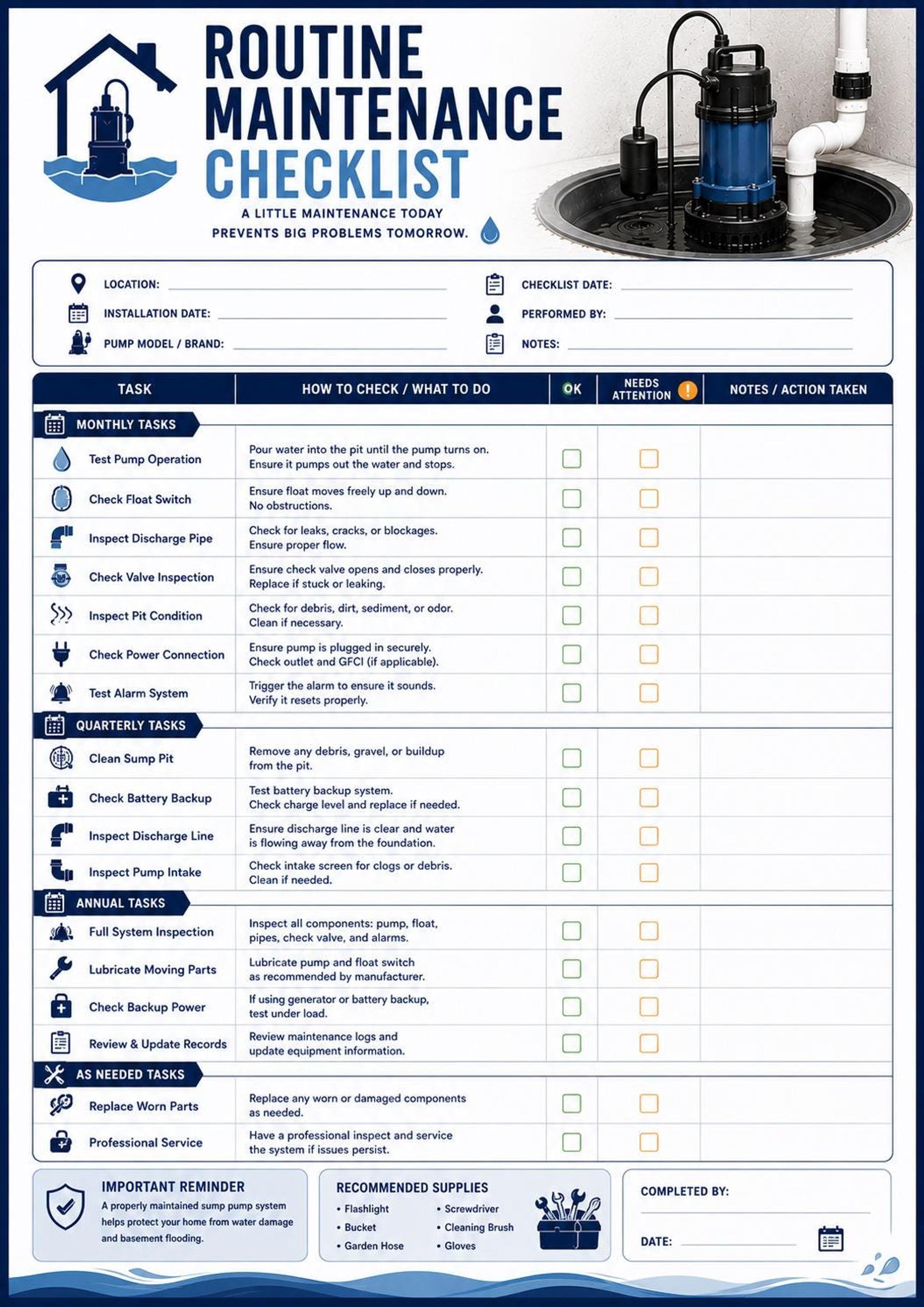 Sump Pump Maintenance Binder preview 4