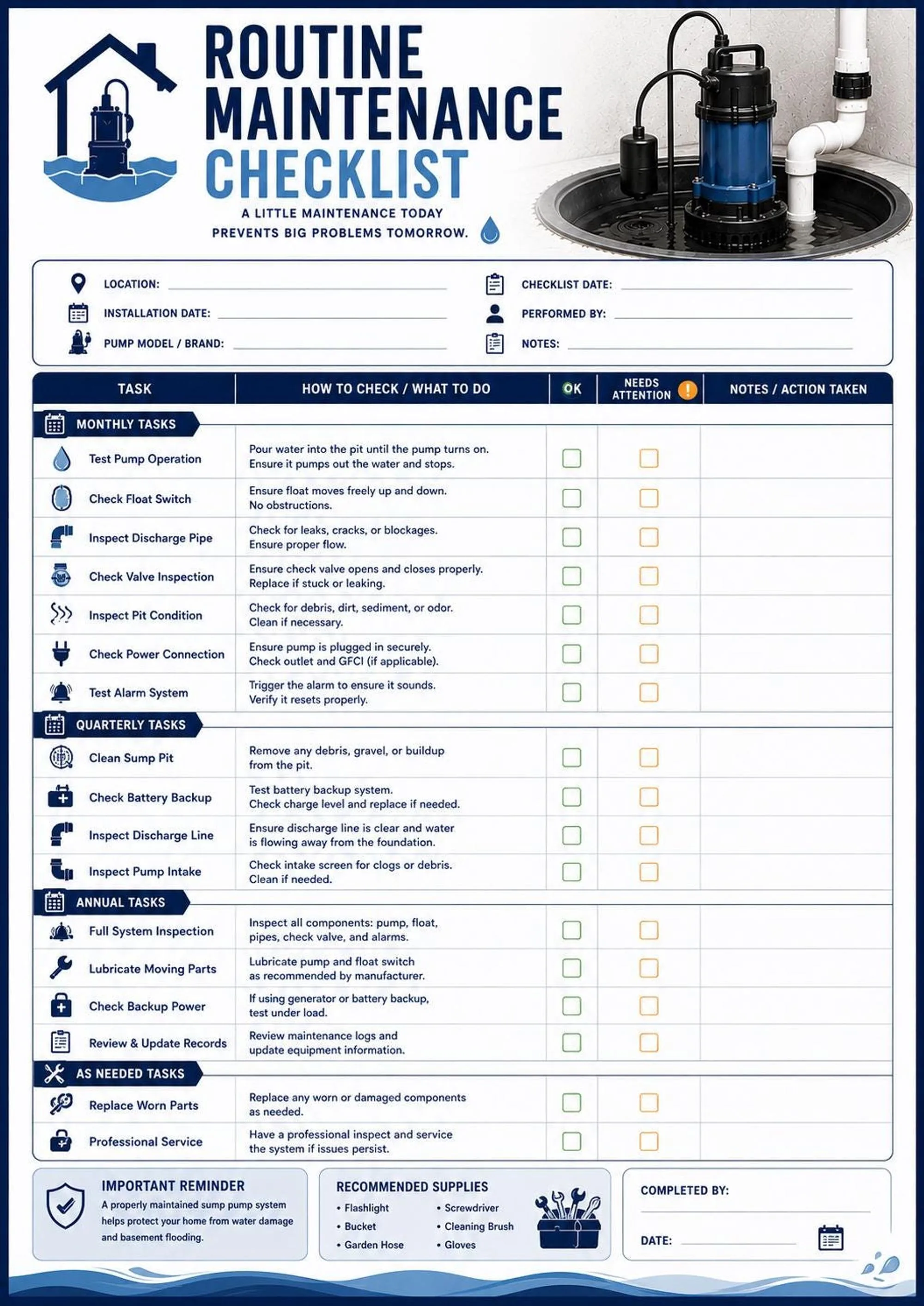 Sump Pump Maintenance Binder preview 4