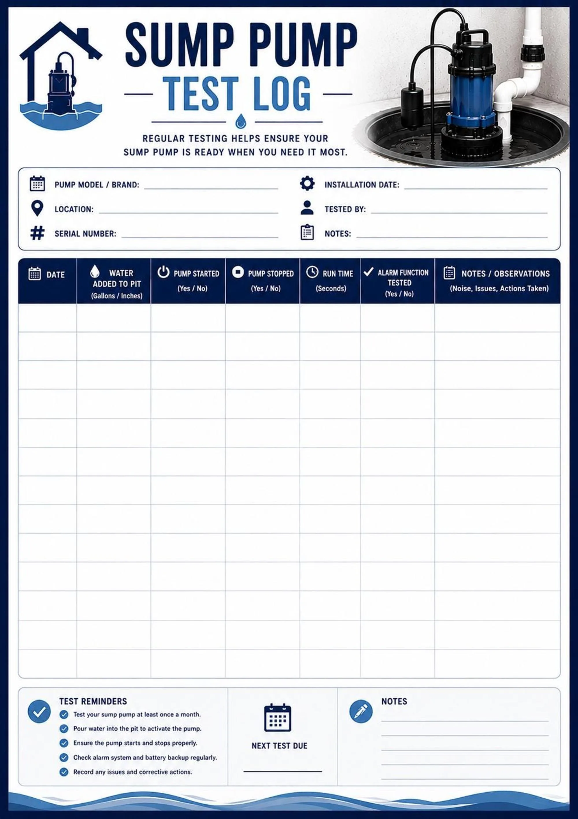 Sump Pump Maintenance Binder preview 6
