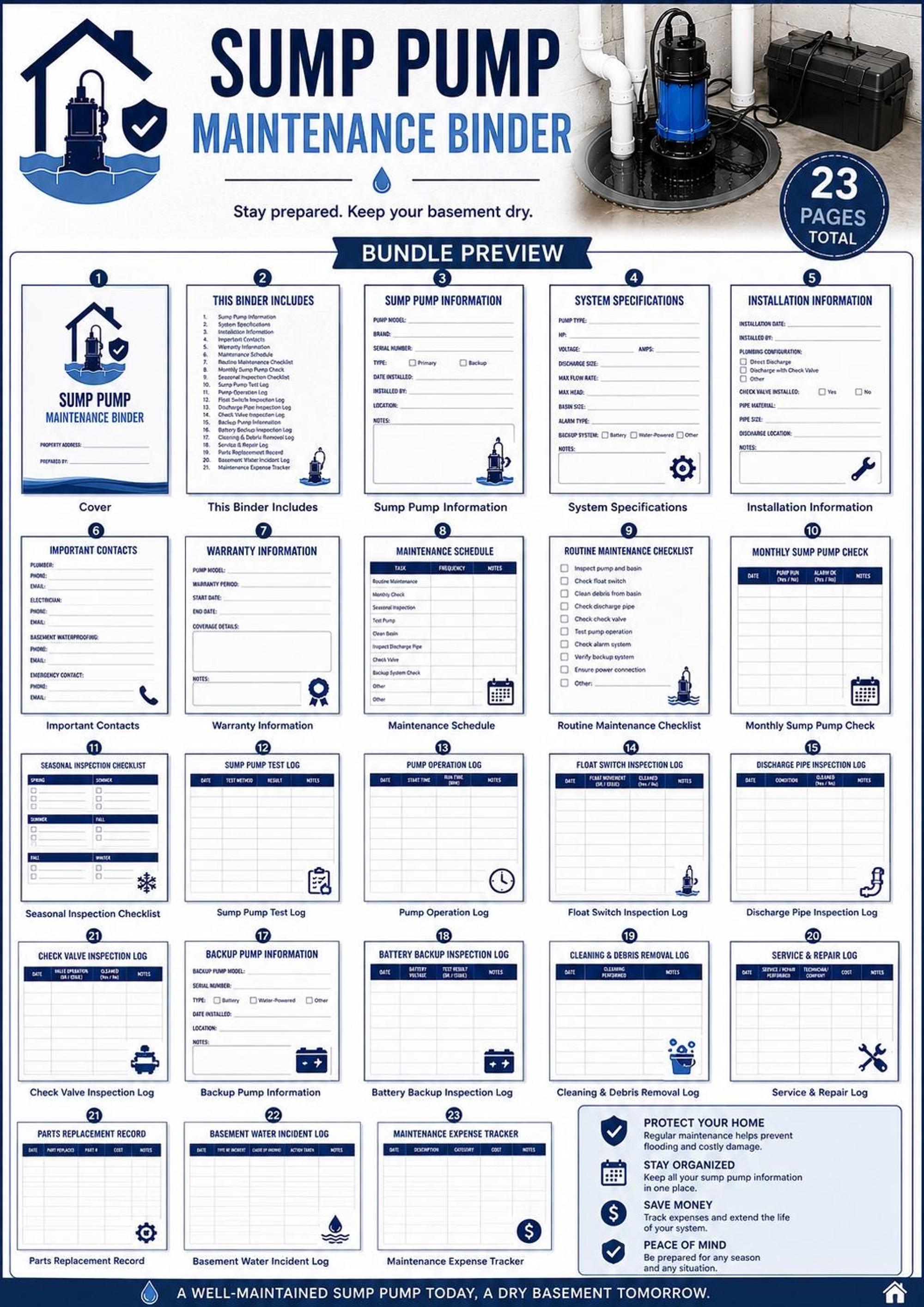 Sump Pump Maintenance Binder preview 7