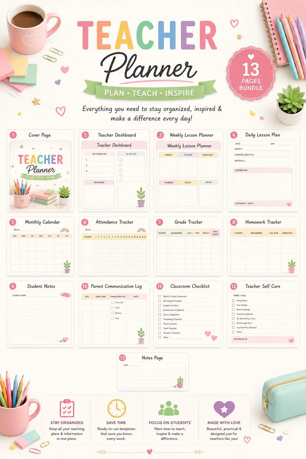 Teacher Planner Classroom Bundle preview 2
