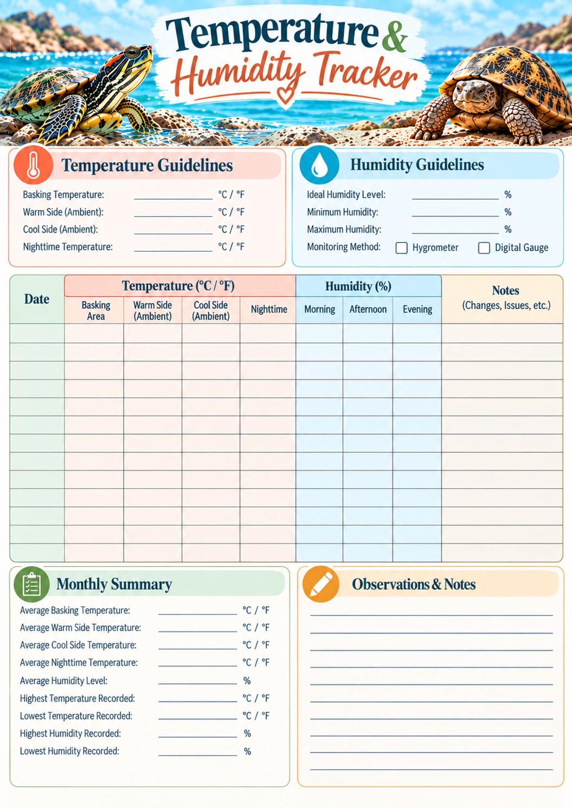 Turtle & Tortoise Care Binder preview 5