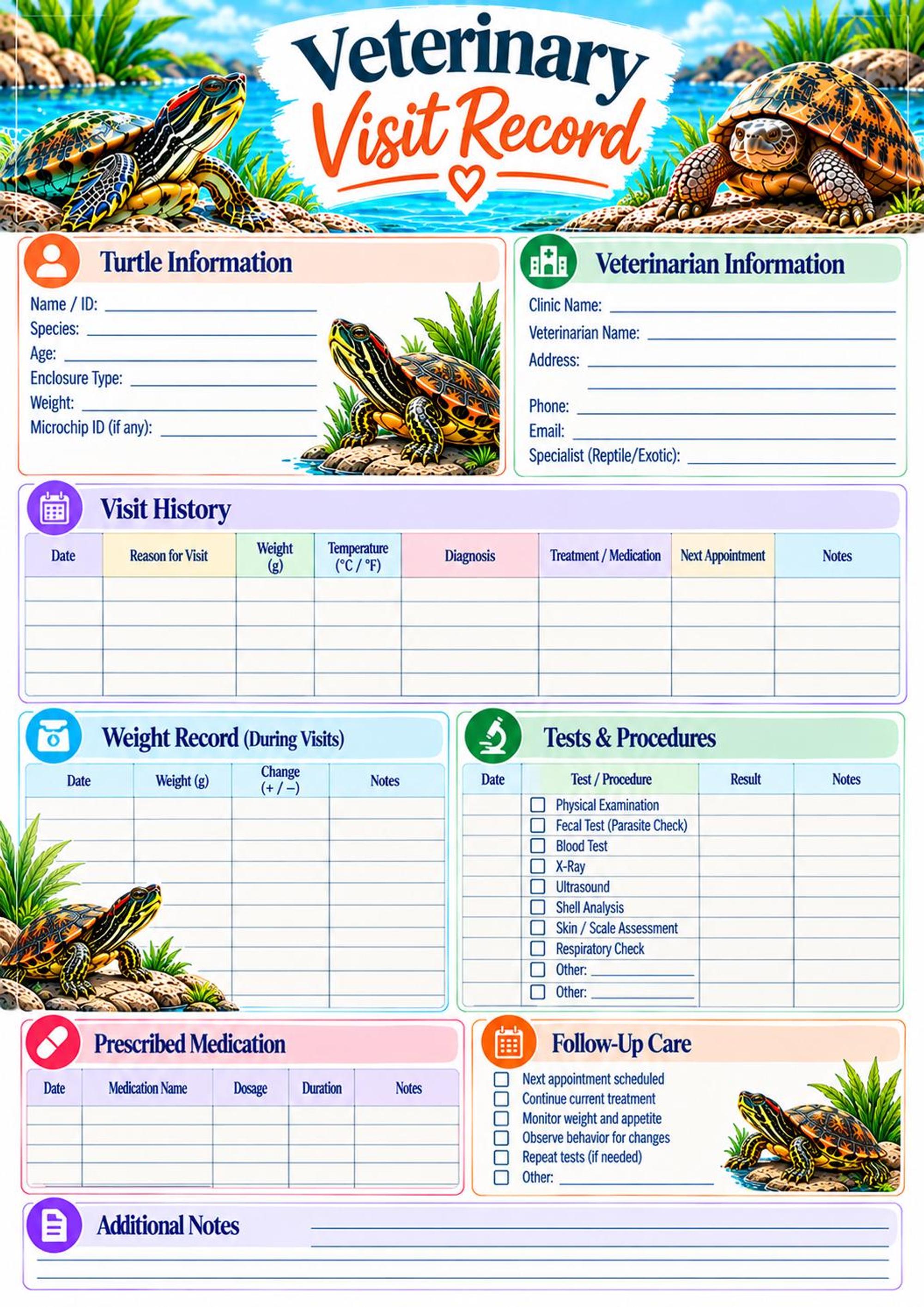Turtle & Tortoise Care Binder preview 7