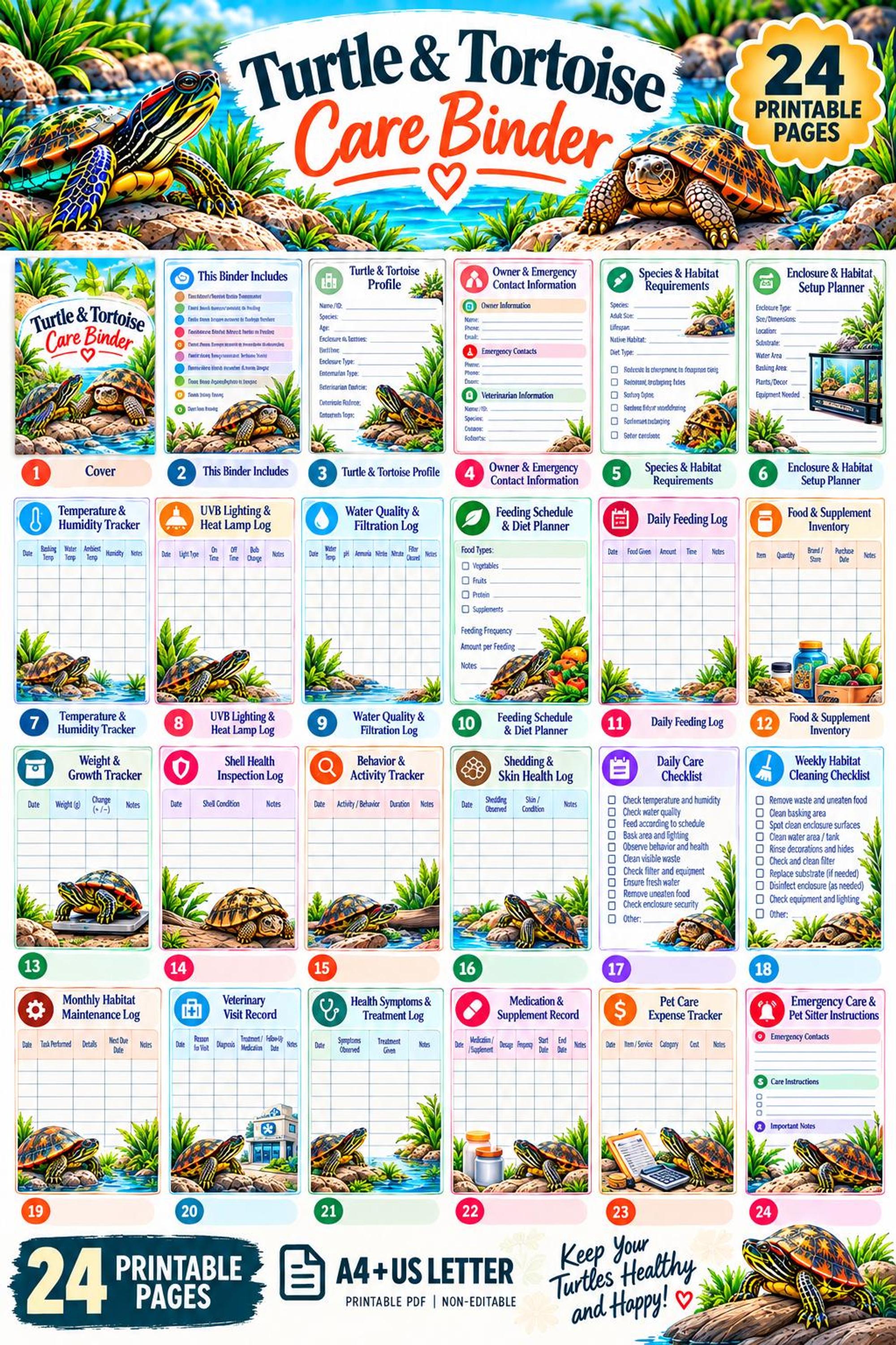 Turtle & Tortoise Care Binder preview 8