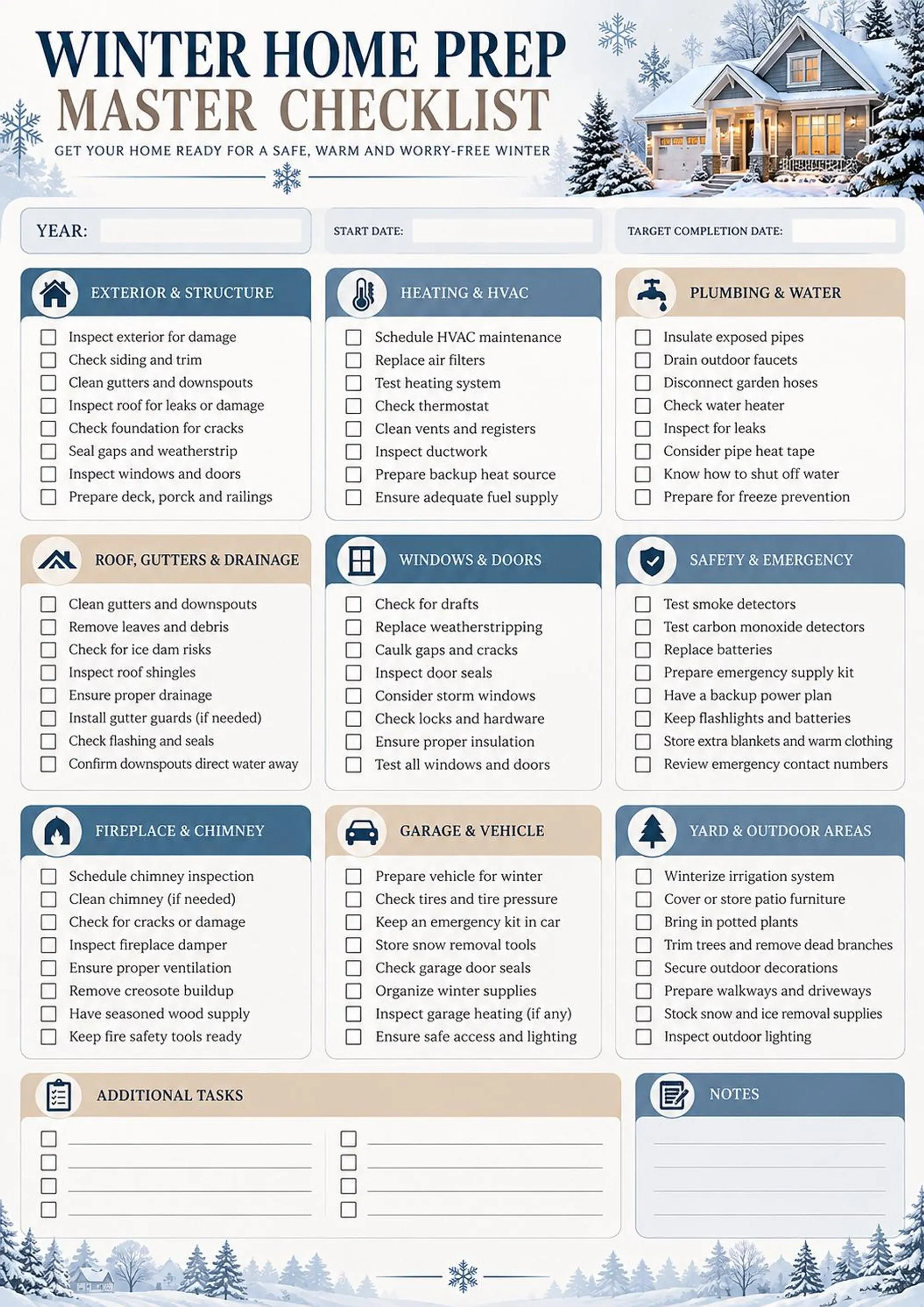 Winter Home Preparation Binder preview 2